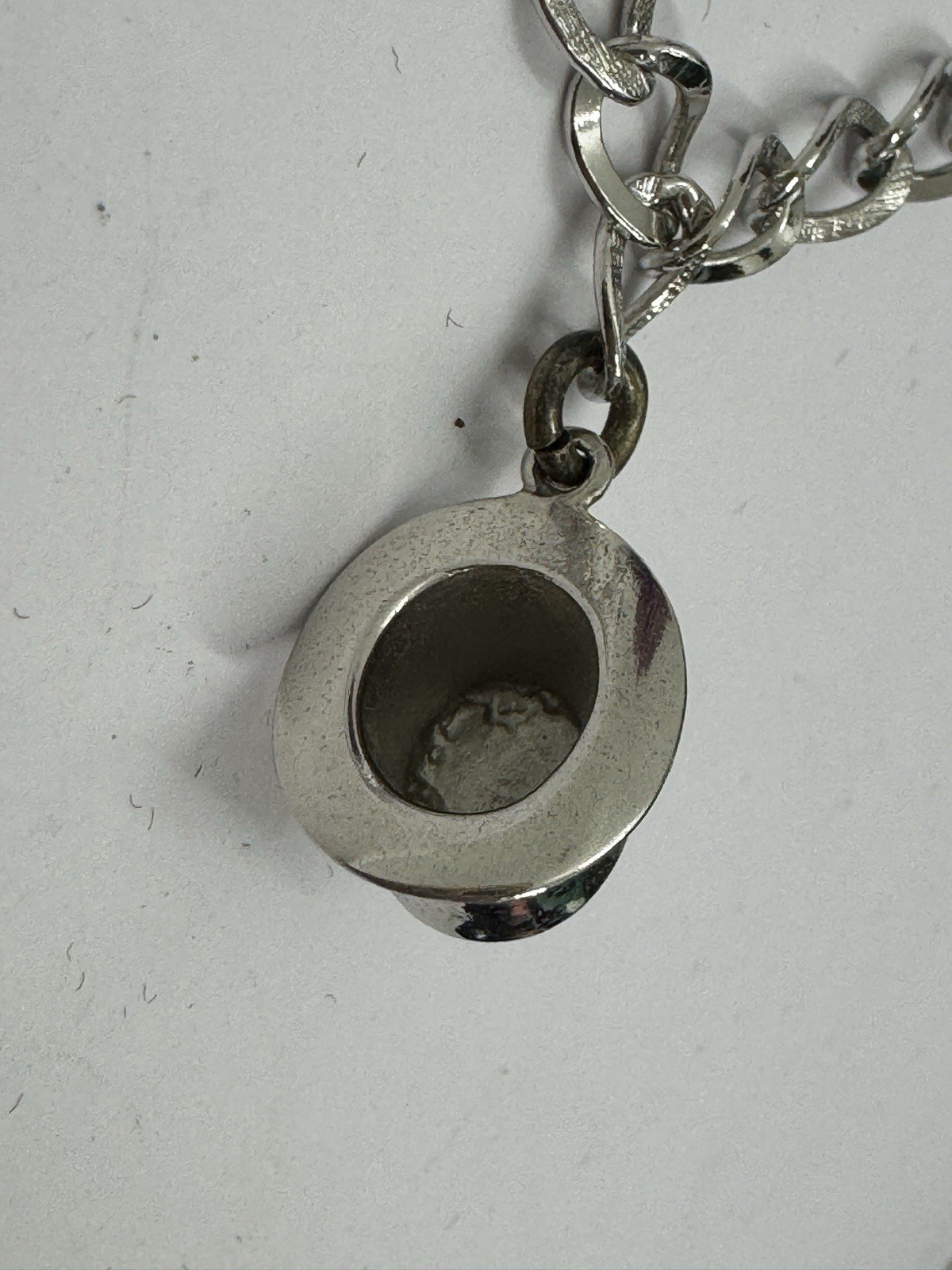 Vintage Sterling Silver Top Hat Charm Bracelet 7″