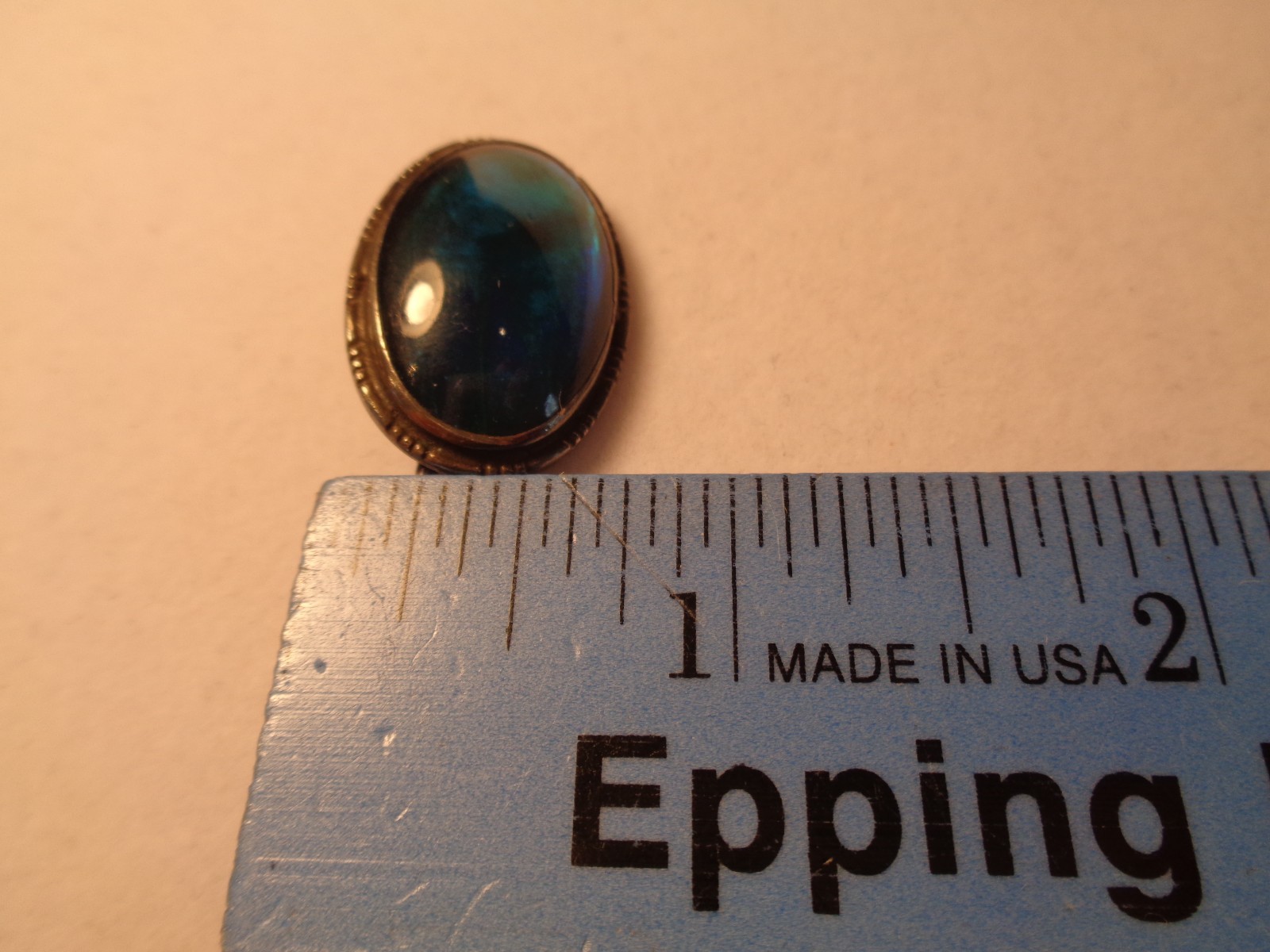 MORPHO “CVS” COLLECTORS VINTAGE SILVER BROOCH PIN. 1930s-1950s.? IRIDESCENT BLUE
