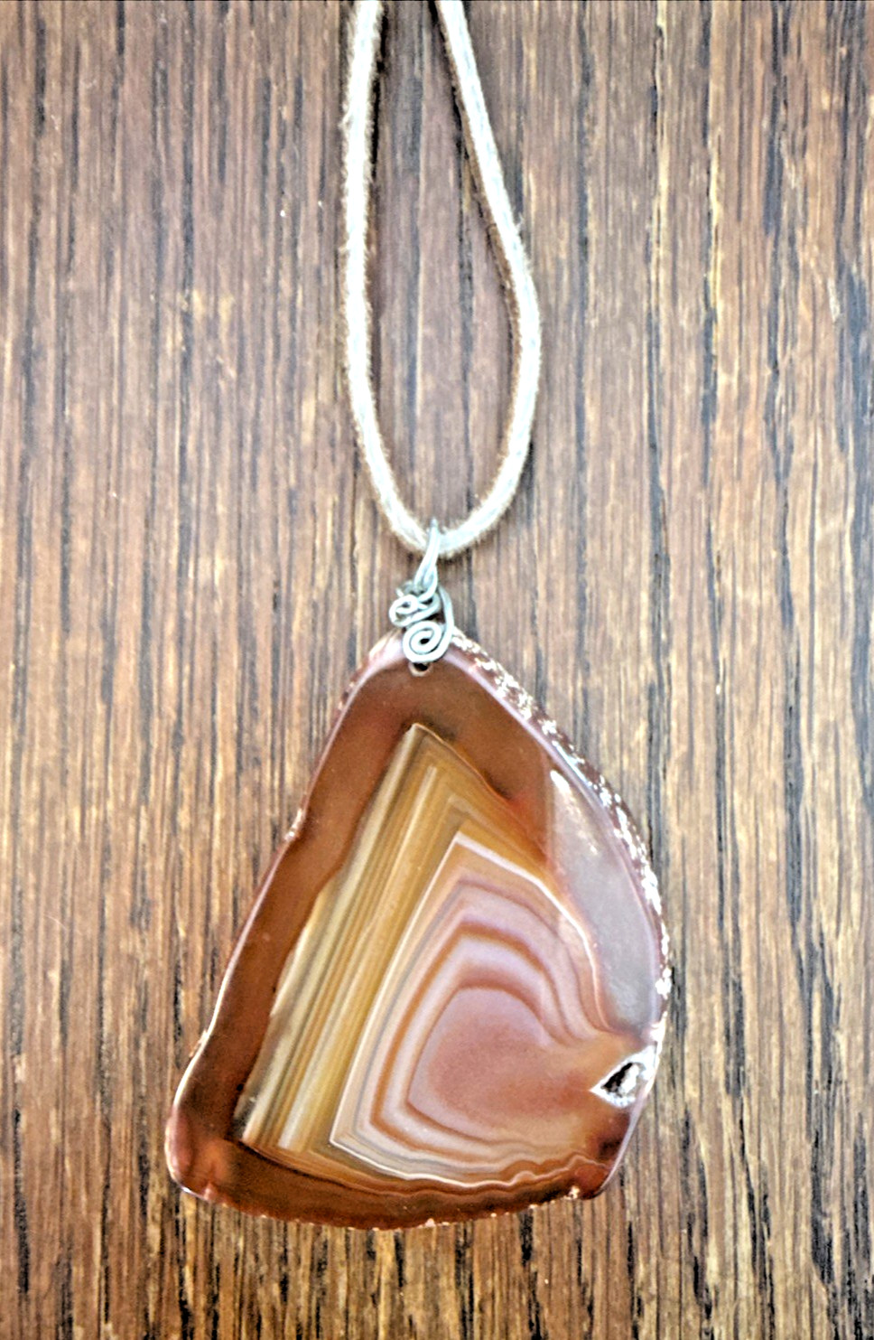 AMAZING BROWN AGATE SLICE NECKLACE oneofakind Boho Festival Earthy Nature Hippie