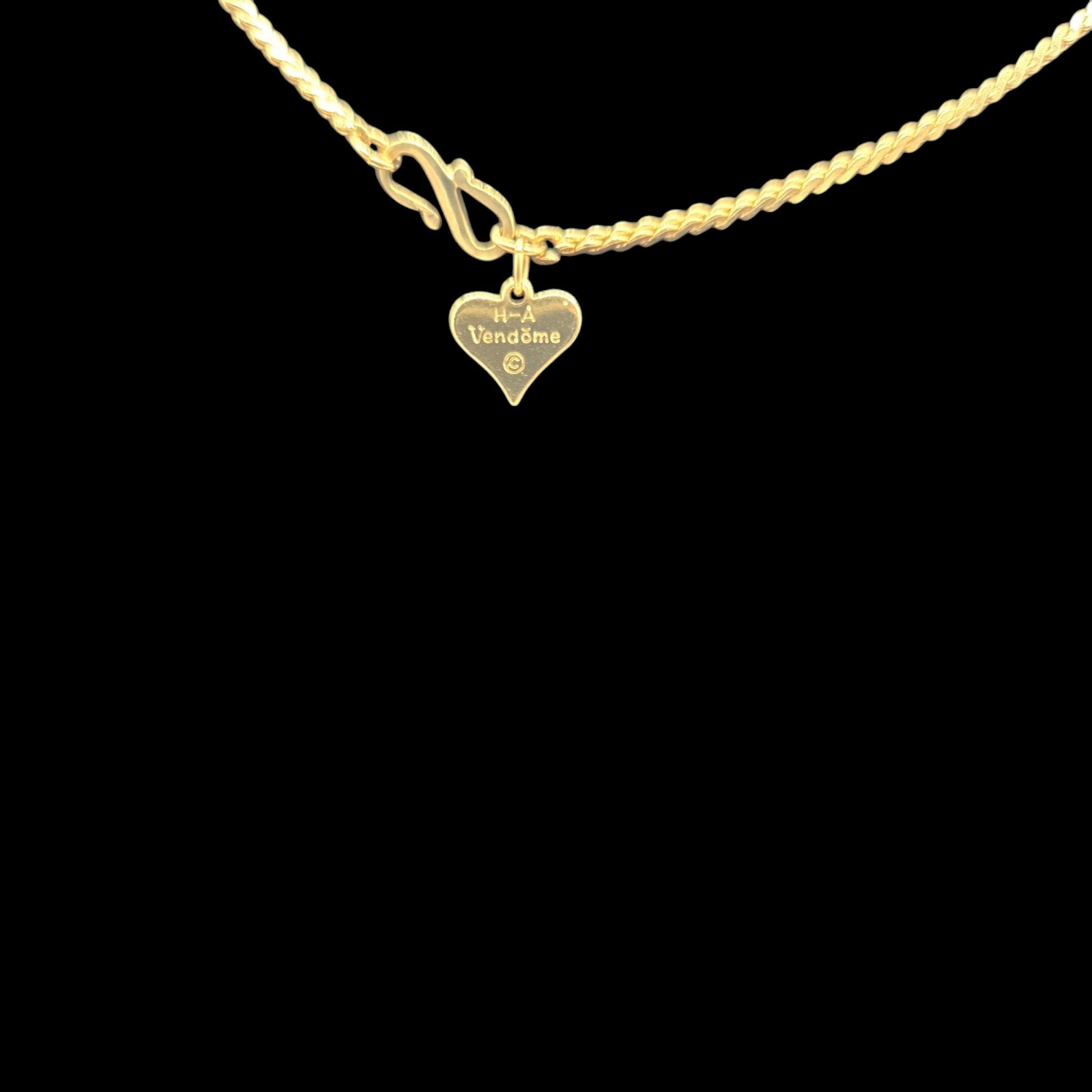 Vintage Signed H – A Vendome Gold Tone Snake Chain Choker Necklace 17″