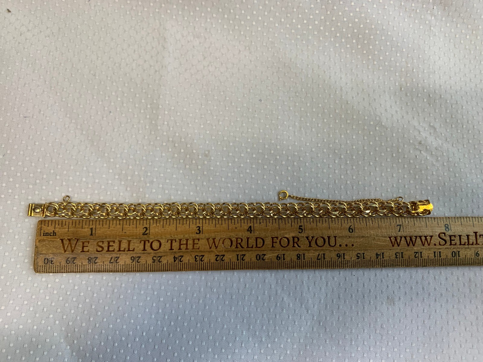 Vtg 1/20 12K Gold Filled BA Ballou Co Charm Bracelet 13.93g Jewelry 7.5″ Chain
