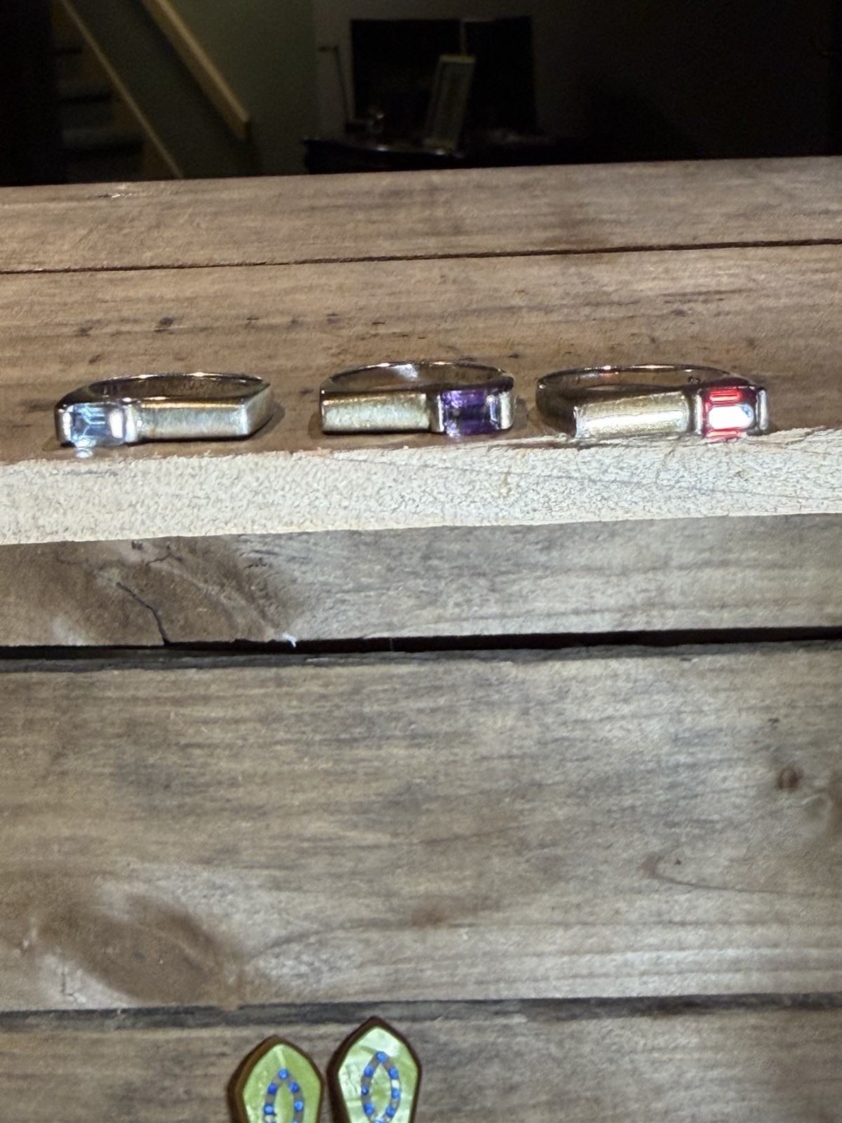 Estate Jewelry Lot: Stacking Sterling Rings Jewel Kit Box Vintage Costume