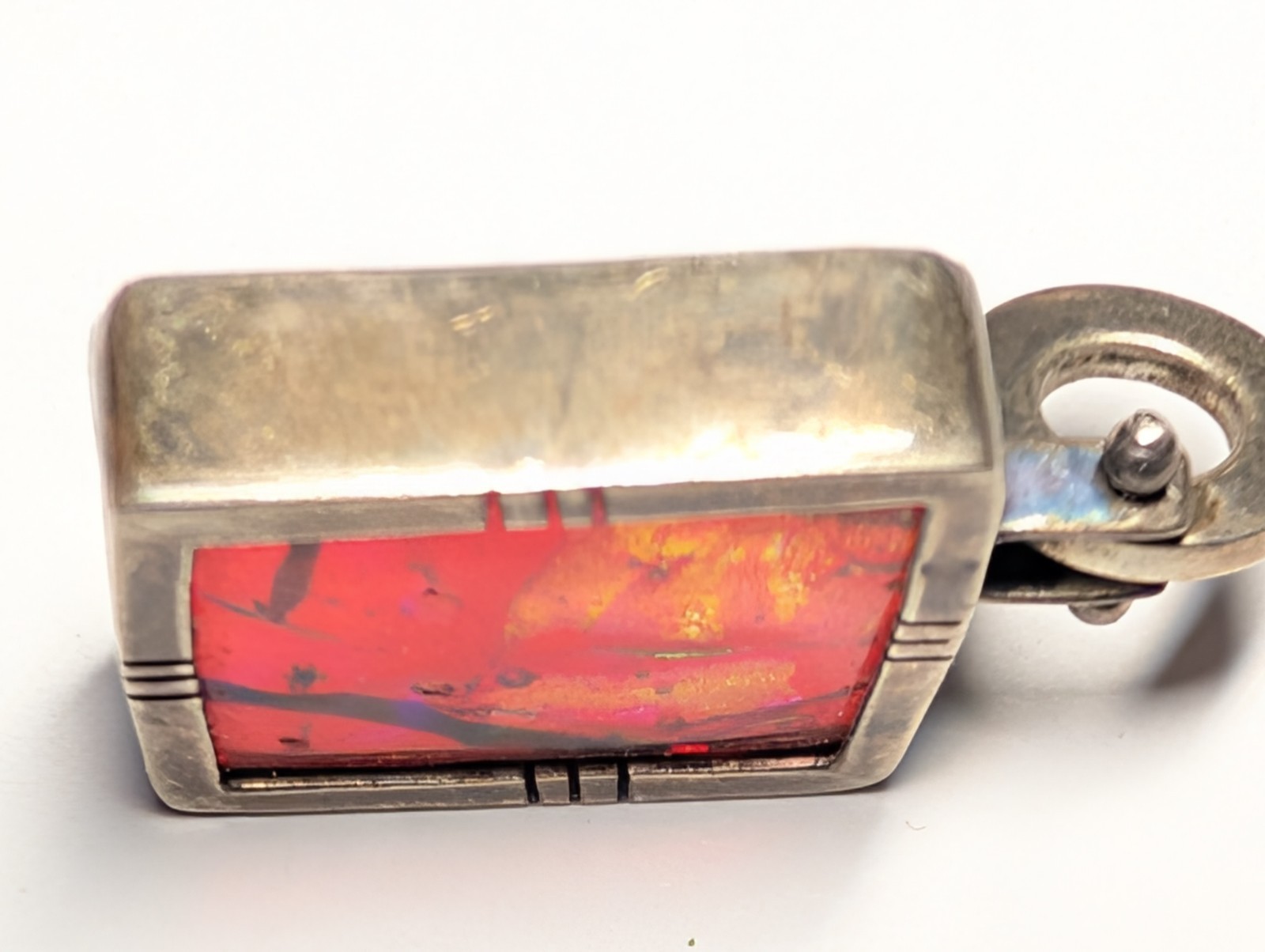 VINTAGE DICHROIC STERLING SILVER PENDANT SIGNED MEX925 R*G WEIGHS 13+ GRAMS