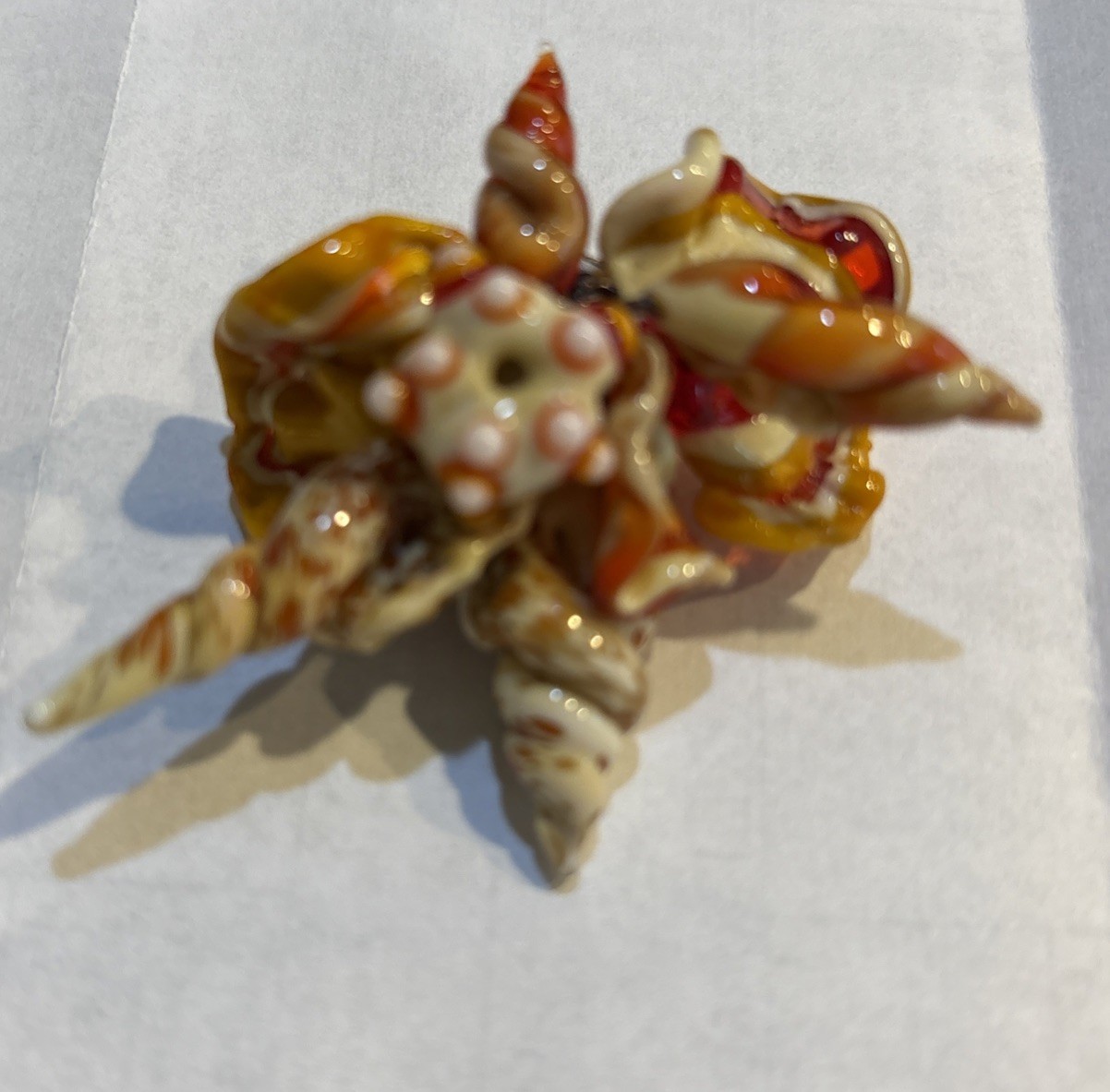 Lucite Acrylic Sea shell Brooch Pin