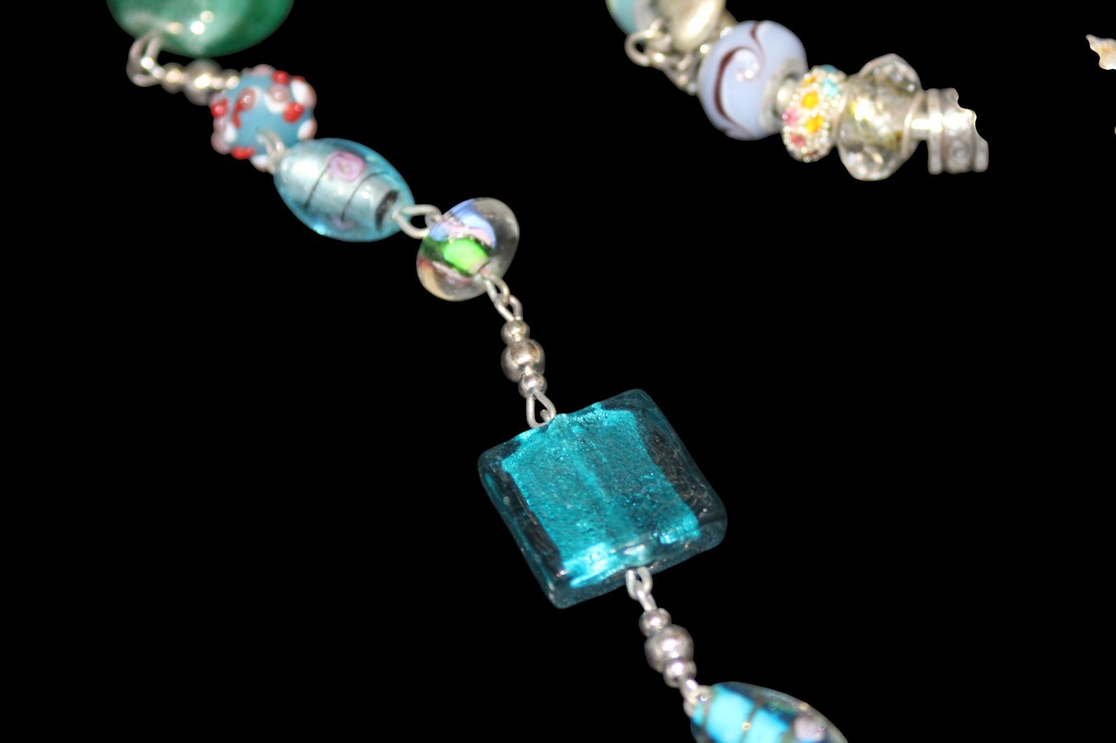 Jewelry Lot VTG Fashion 4 Pc Set Crystals Charms Bracelet Necklace Earrings