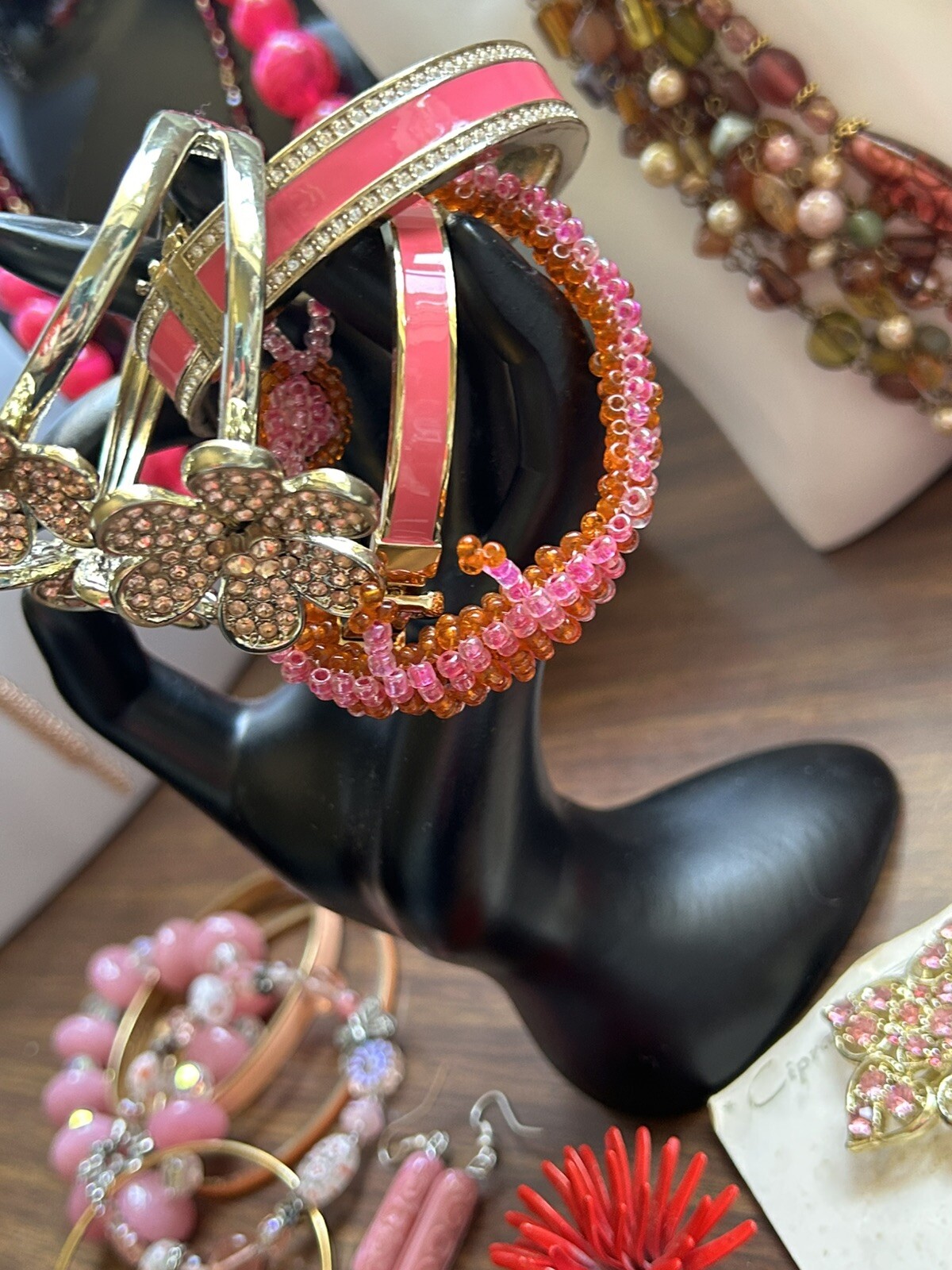 Pretty In Pink – 29 Piece Jewelry Lot – Trifari, Kors, Monet, J Crew, Avon ++