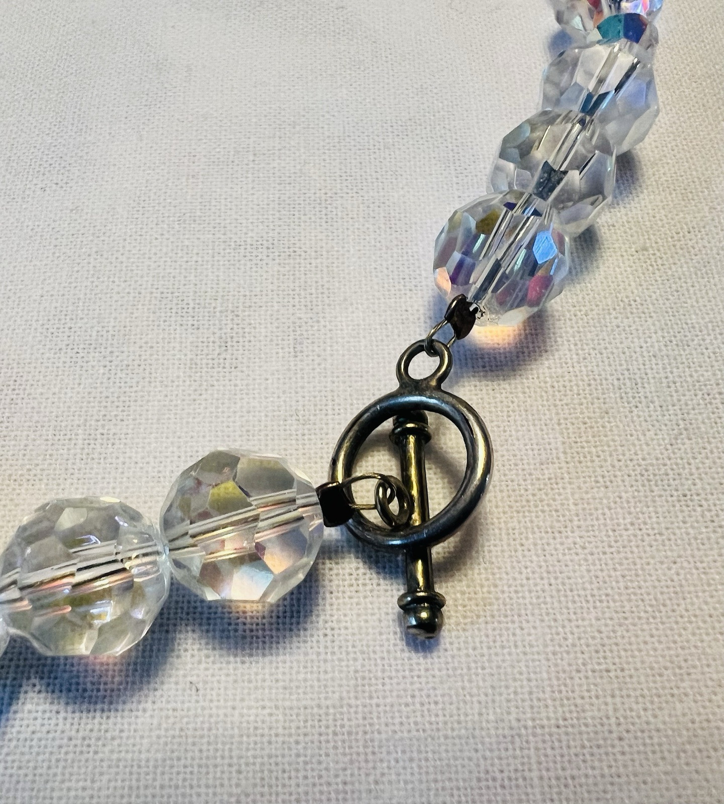 Vintage Crystal Heart Pendant & Crystal Necklace 22 Inches Long