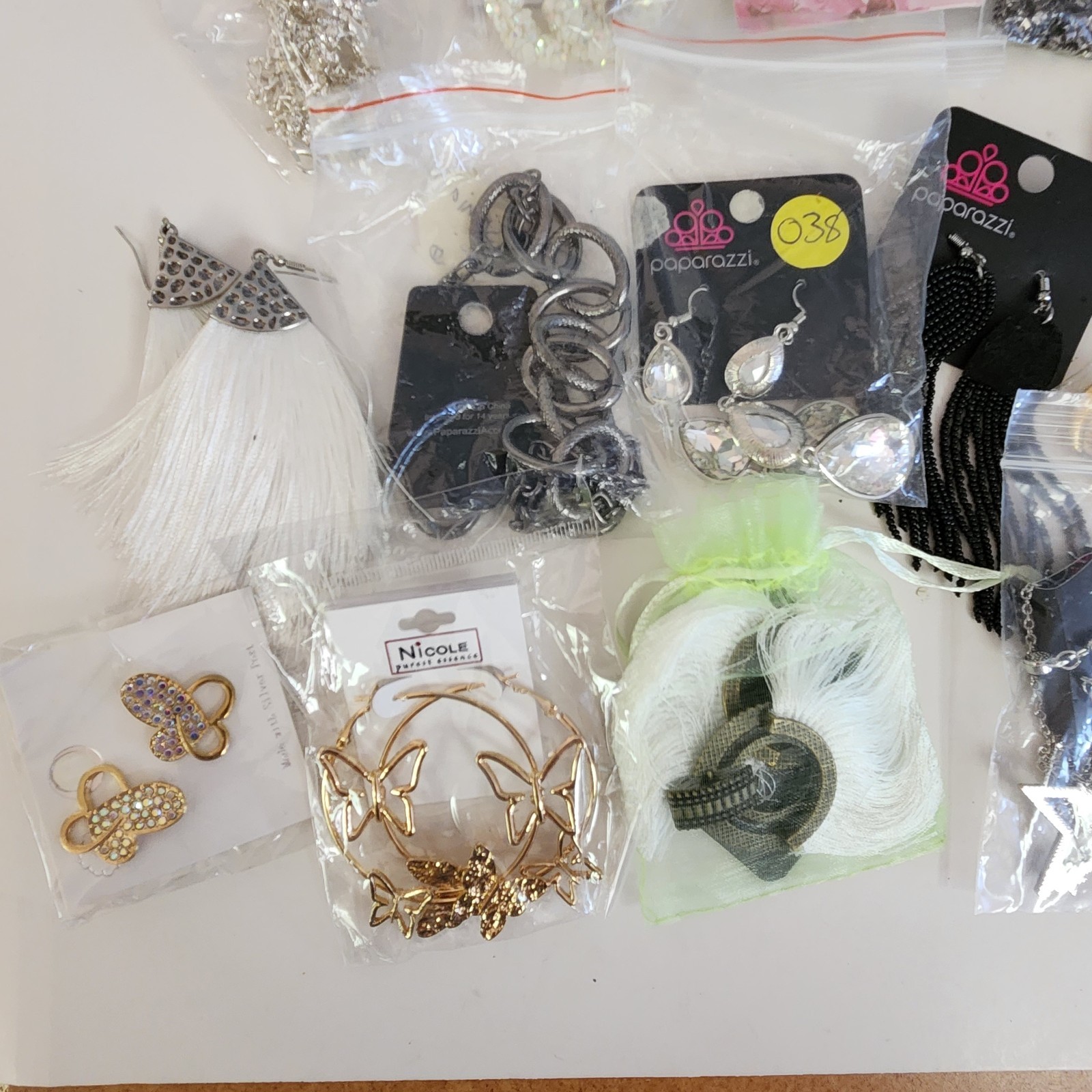 Lot (A) Of New & Used Costume Jewelry Modern Earrings Pins Necklaces Reseller