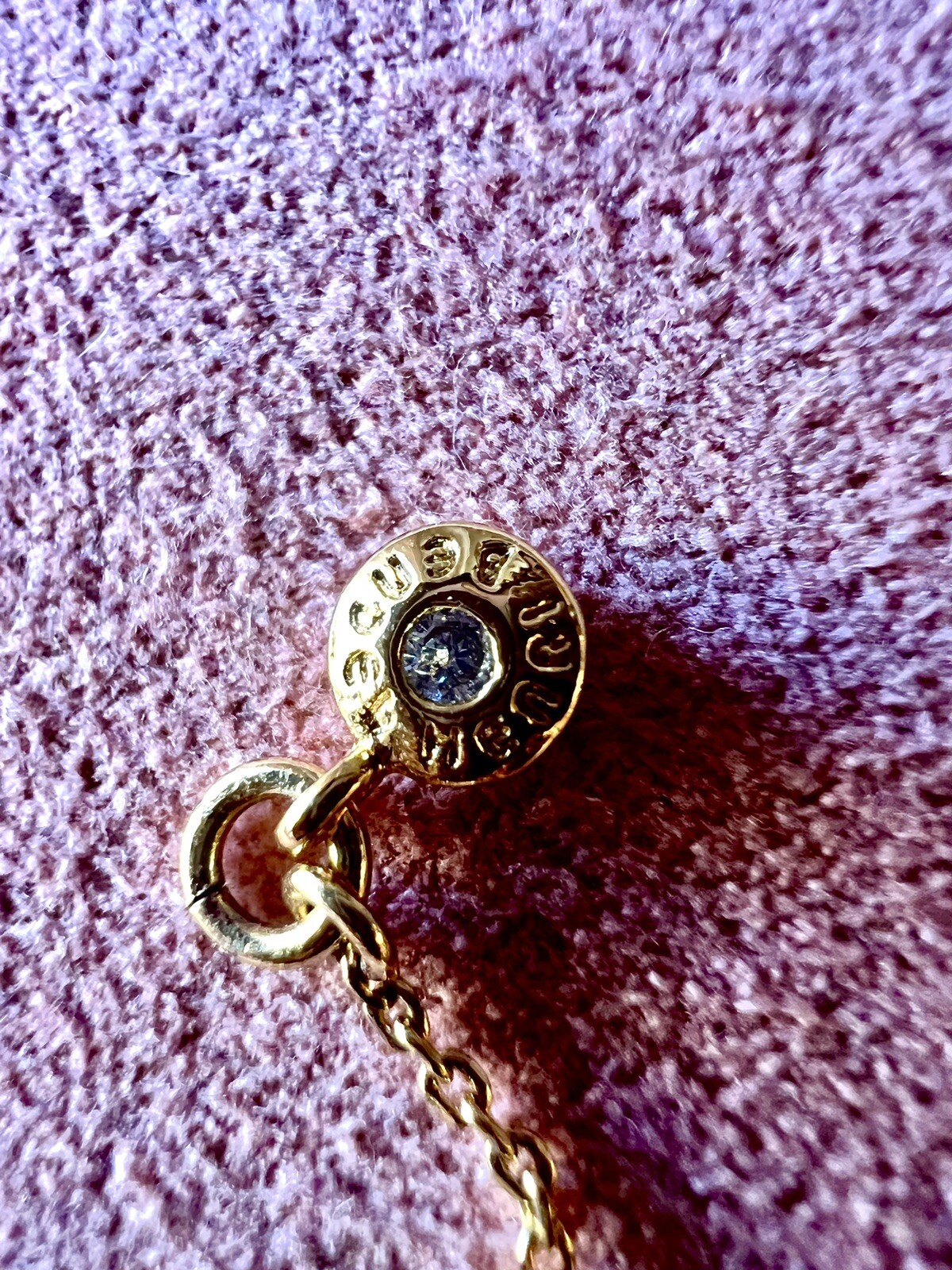 AUTH NEW Henri Bendel GOLD Shark’s Tooth CZ Crystal Charm wtag and Dust Bag RARE