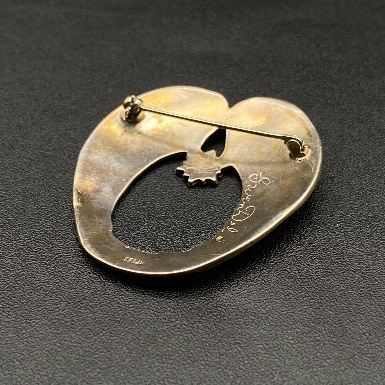 Vintage Gwen Del Swan Star Sterling Silver Pin Brooch