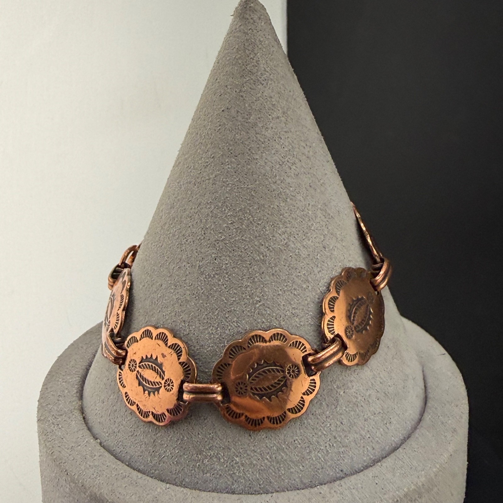 Vintage Copper Bracelet South Western 7’