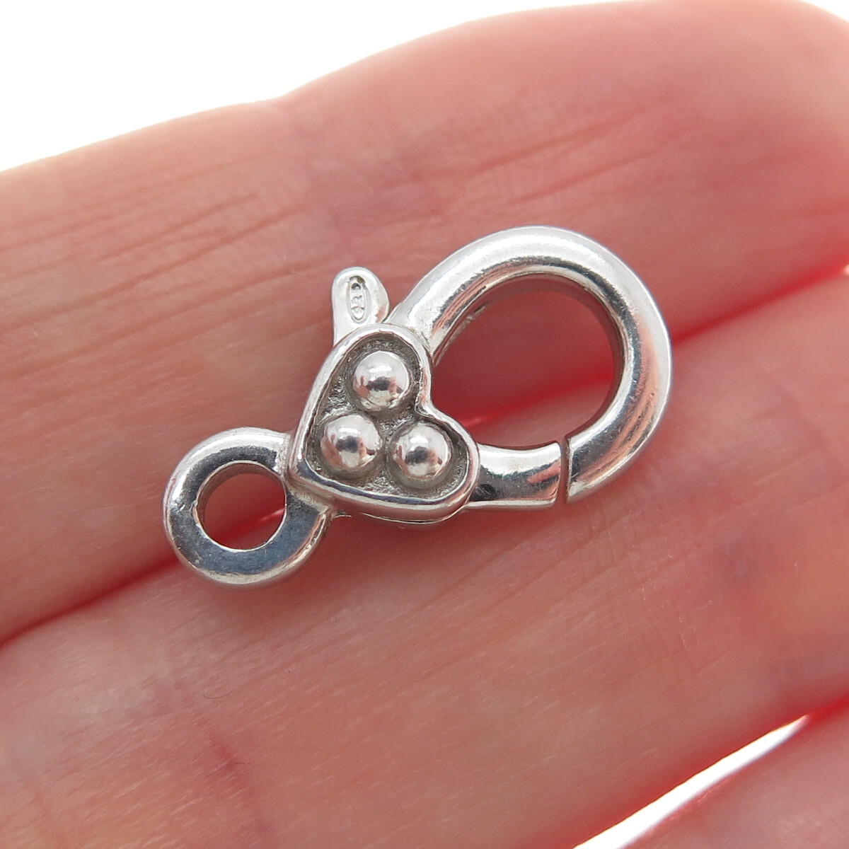 925 Sterling Silver Vintage Bracelet / Necklace Heart Lobster Claw Lock Clasp