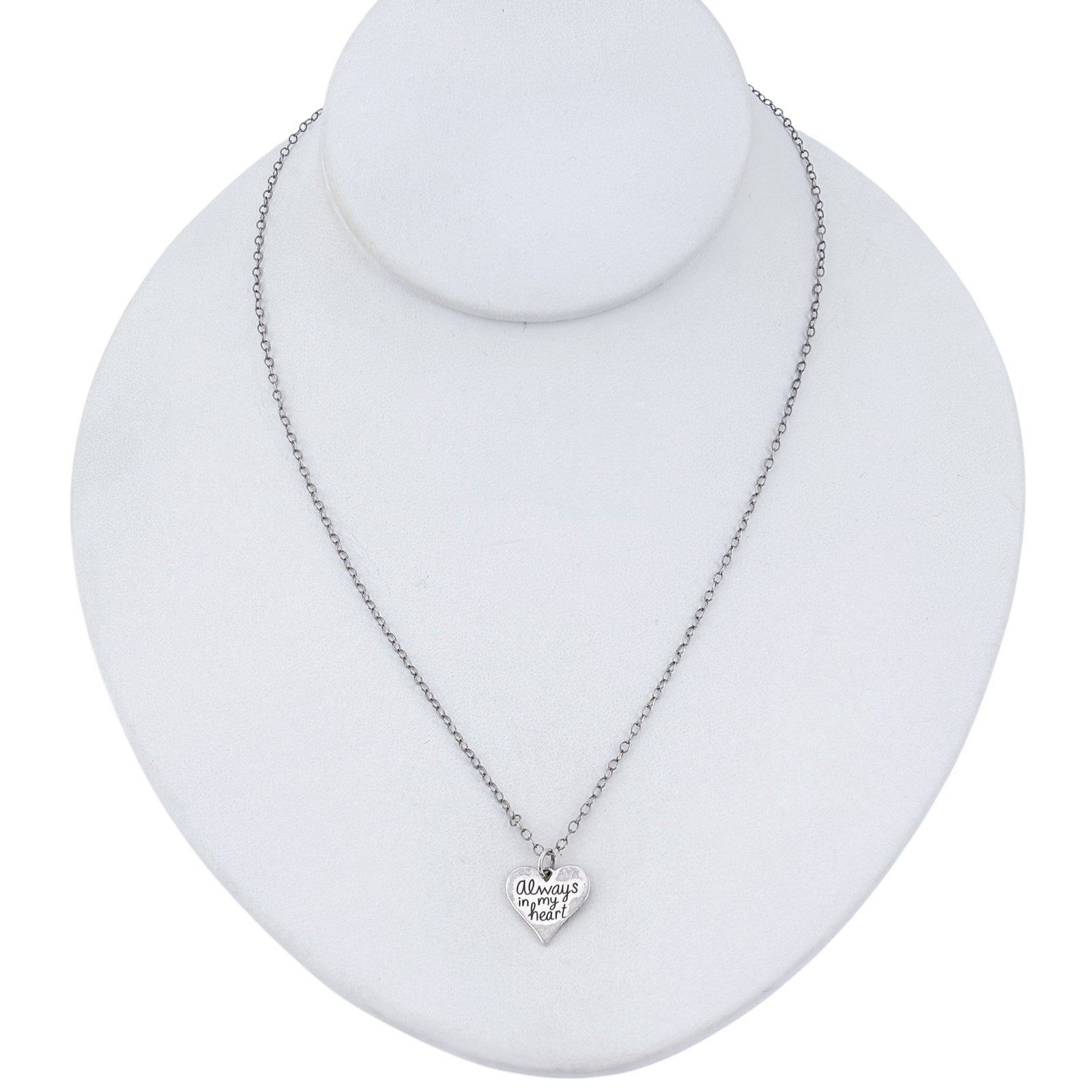 Vintage Sterling Silver 925 Always In My Heart Pendant Necklace 20″