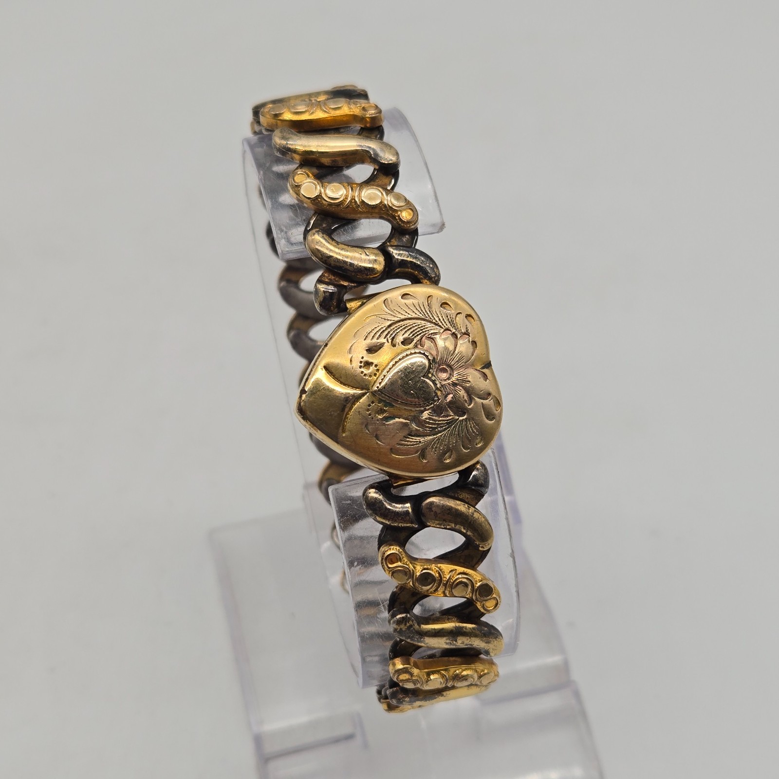 Vintage Co-Star 10k Gold-Filled Sweetheart Expansion Bracelet Stretch Heart