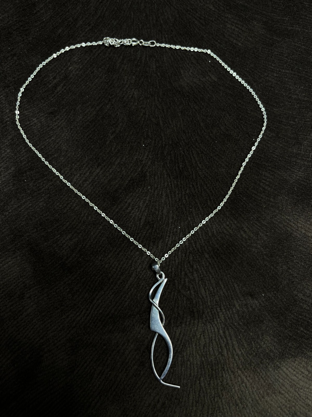 Vintage Sterling Silver Art Nouveau Inspired Pendant Necklace 925