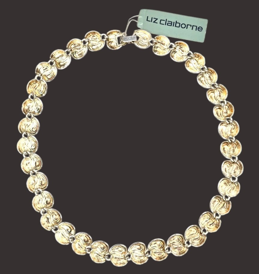 VTG 3pc Necklace, Bracelet & Earrings Liz Claiborne Faux Amber Resin Japan New