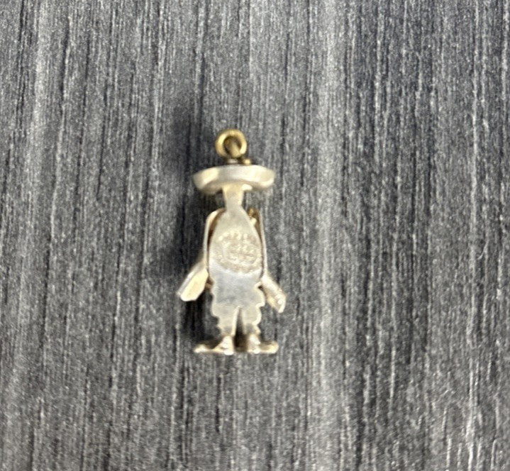 Vintage Sterling Silver Man with Sombrero and Poncho Charm, 2.6g