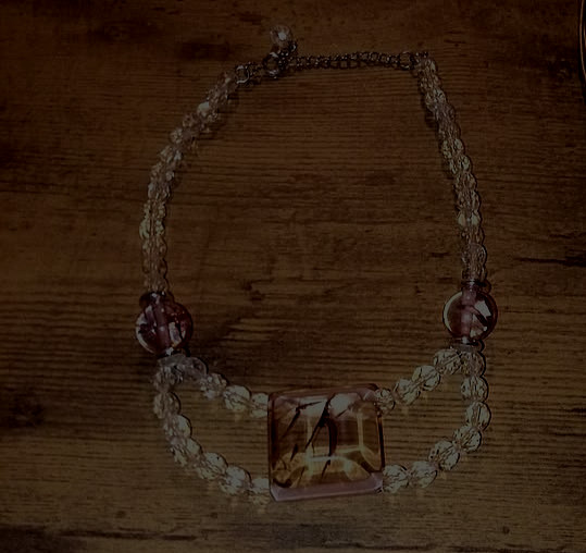 Victorian style faceted glass choker festoon necklace Fairycore Saloon girl