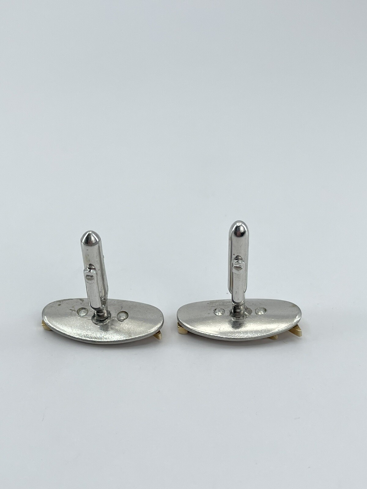 Vintage Swank mens cufflinks name Walter gold and silver tone concave 3/4″