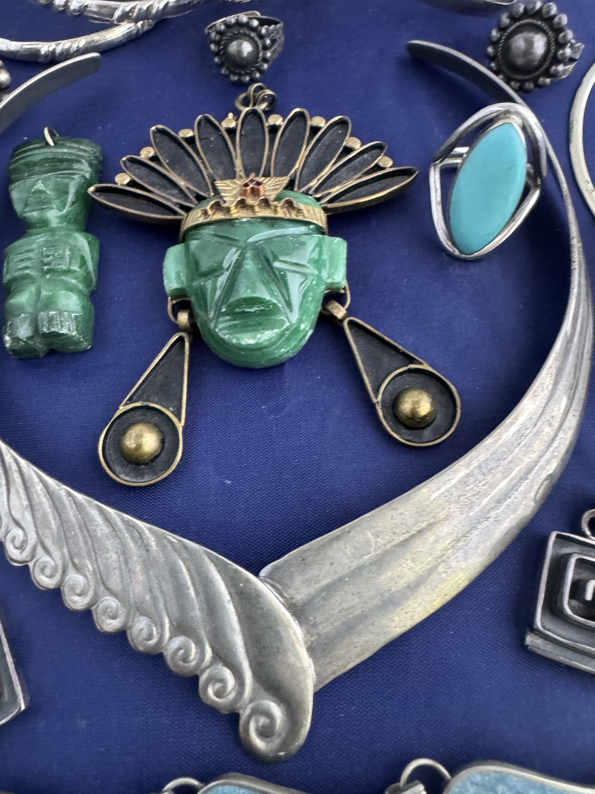 Vintage Jewelry Lot Mexico Alpaca Boho Ethnic Tribal Runway 30 Pc Bracelet Nlace