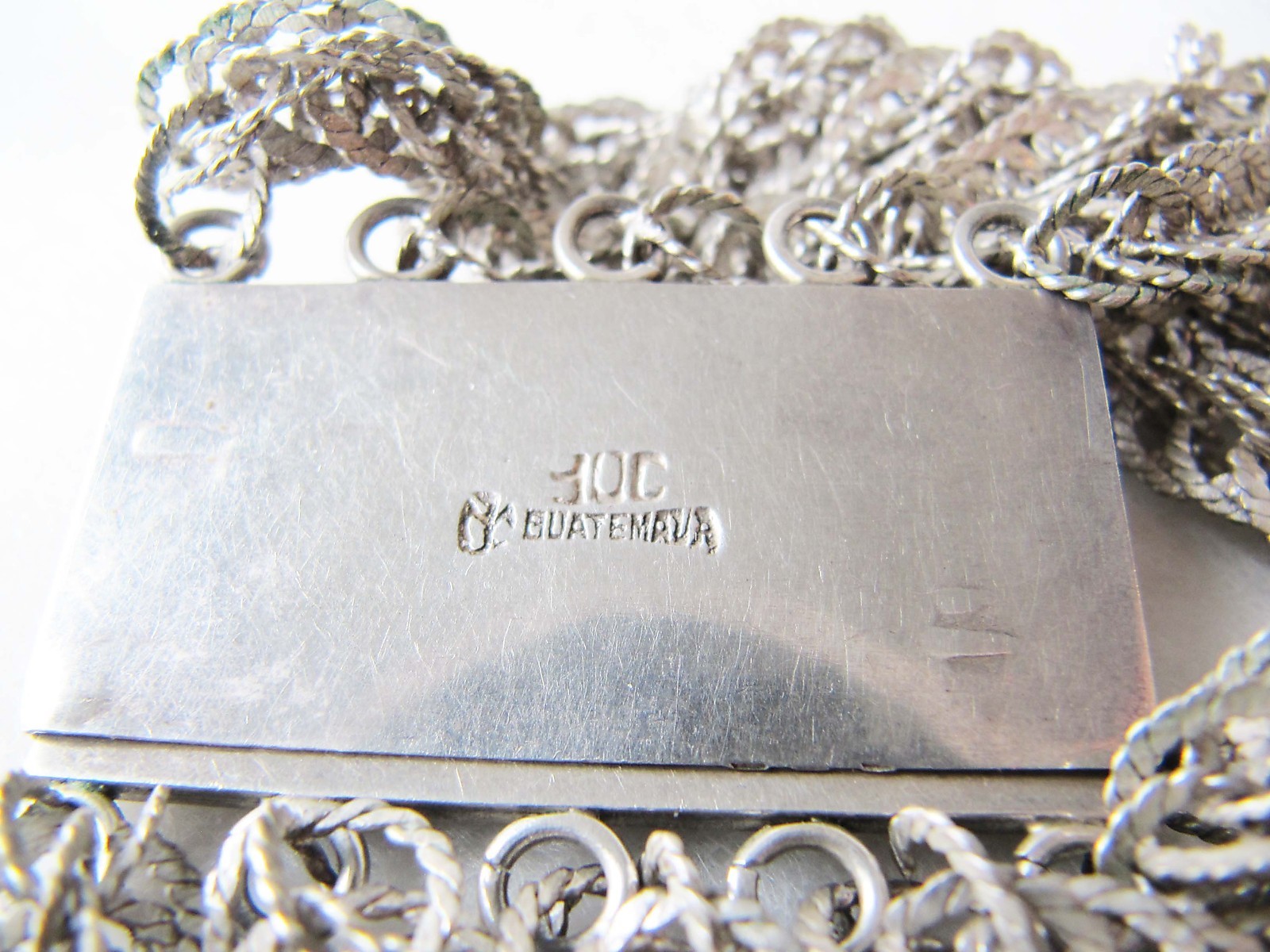 Guatemala .900 Silver Five-Strand Choker Necklace Vintage 5.21 Toz