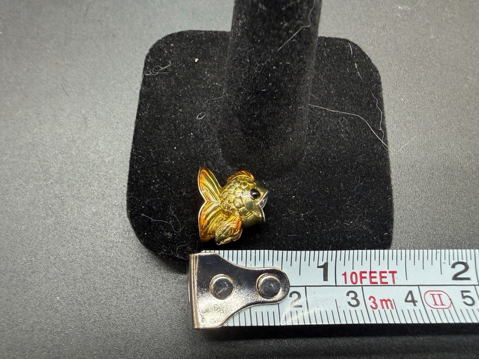 VTG Danbury Mint Charm Bracelet Bead Marked Slide On Charm Bead Goldfish