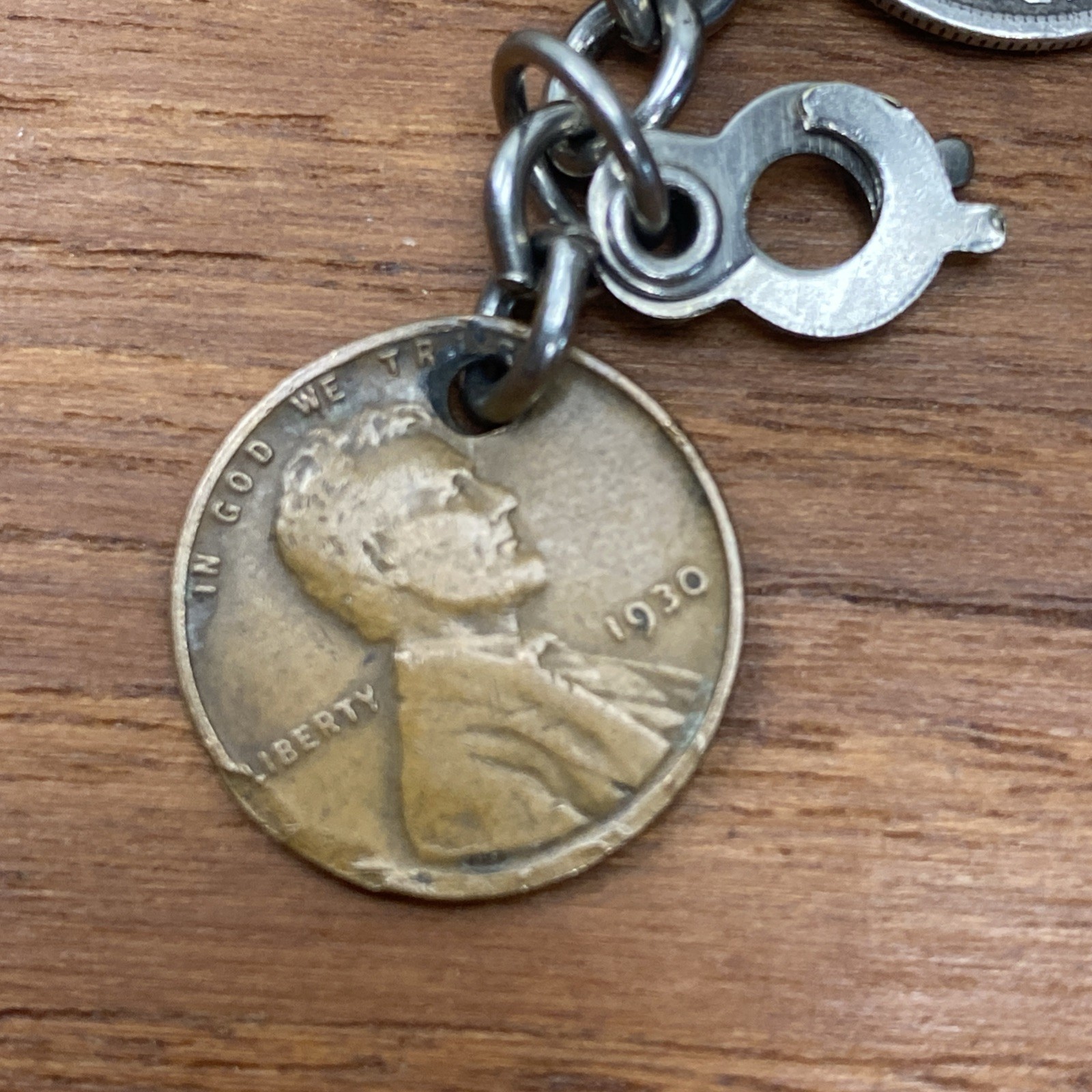 Vintage International Coin Bracelet Barber Dime Silver Reichspfenning