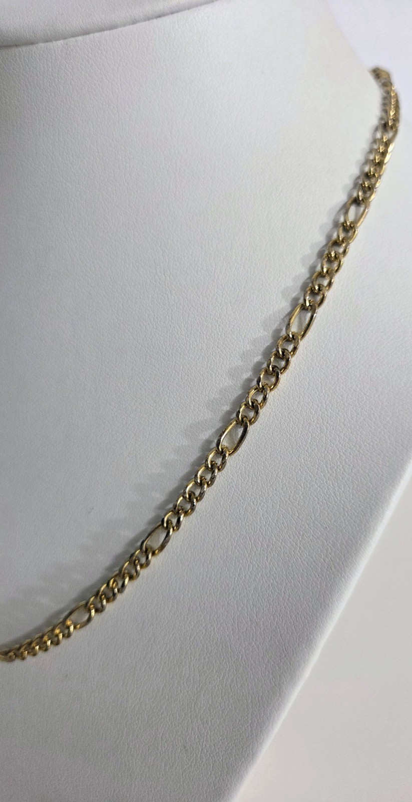 Vintage 14k GP Figaro Necklace Unisex Italian Style Unmarked Gold Tone 20″