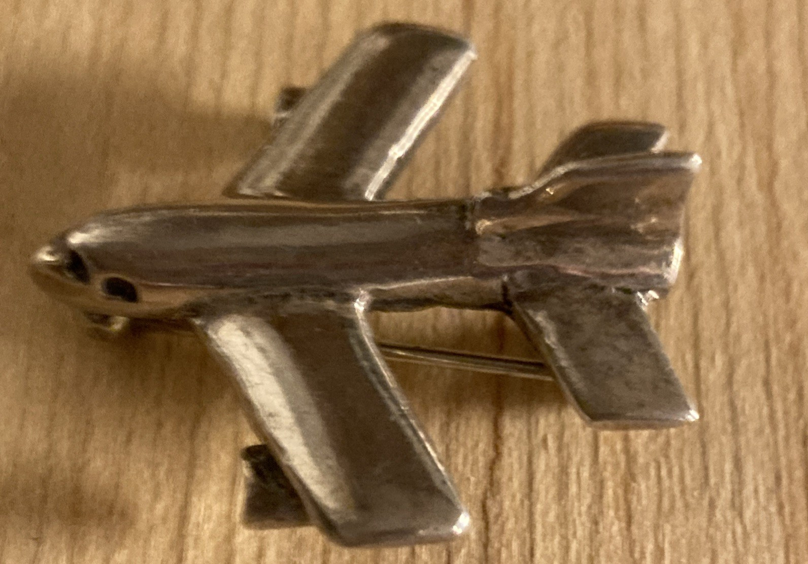 Sterling Silver Pwith Safety Clasp Koan War Era F–86 Sabre Fighter Jet