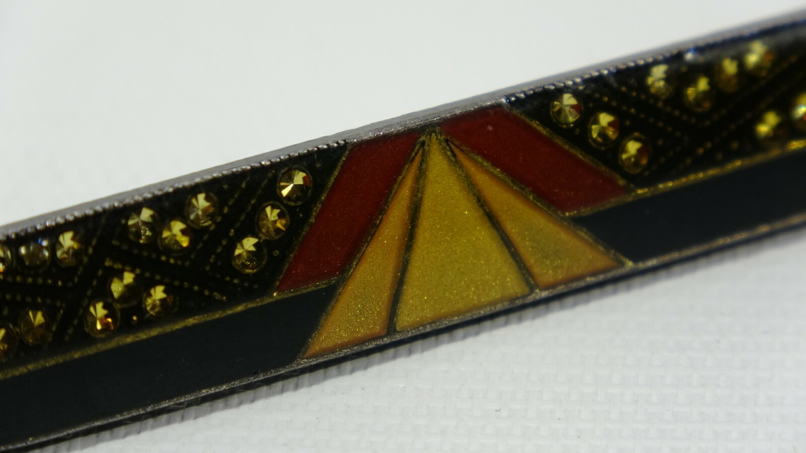 Art Deco Style Enamel Bar Pin With Safety Clasp Lapel Pin – Gold & Black Colors