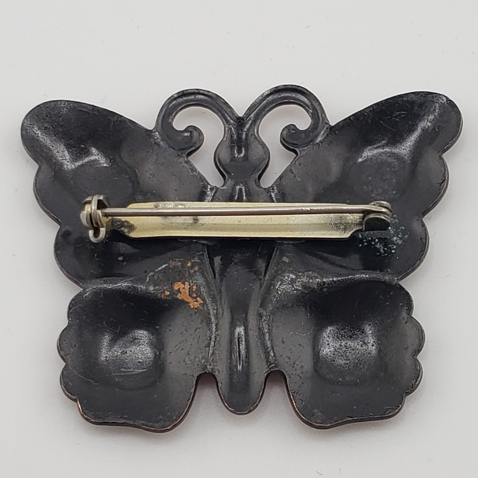 Copper Color Butterfly Pin Brooch Concha Style Mariposa Southwest Boho Western