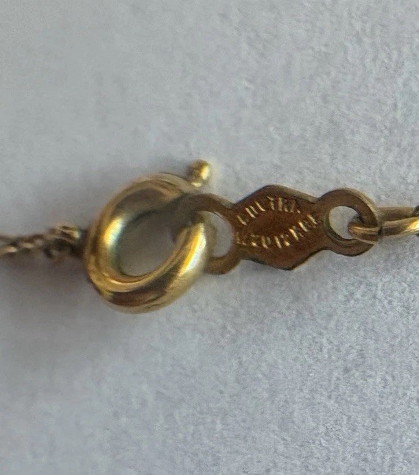 Antique Kids Girls Cultra 1950s Genuine Pearl Gold Filled Necklace 14.5”