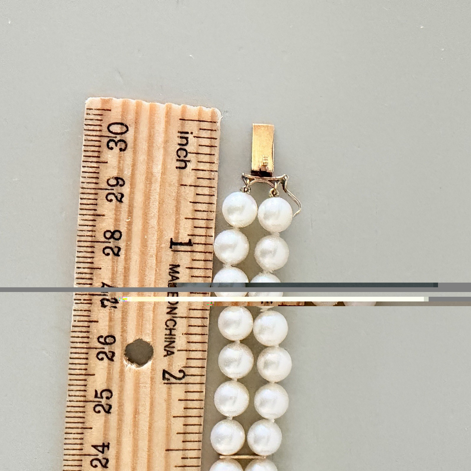 VTG Mikimoto 18K Gold Double Strand Akoya Pearl Bracelet Excellent Condition