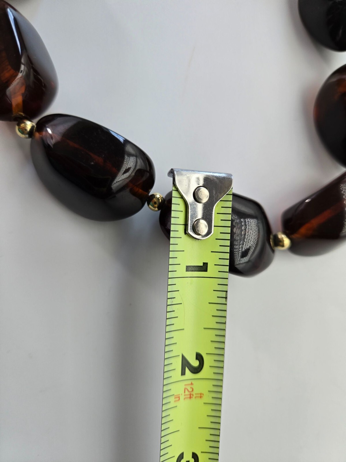 VTG Robert Rose Signed Chunky Faux Amber Bead Necklace Old Money