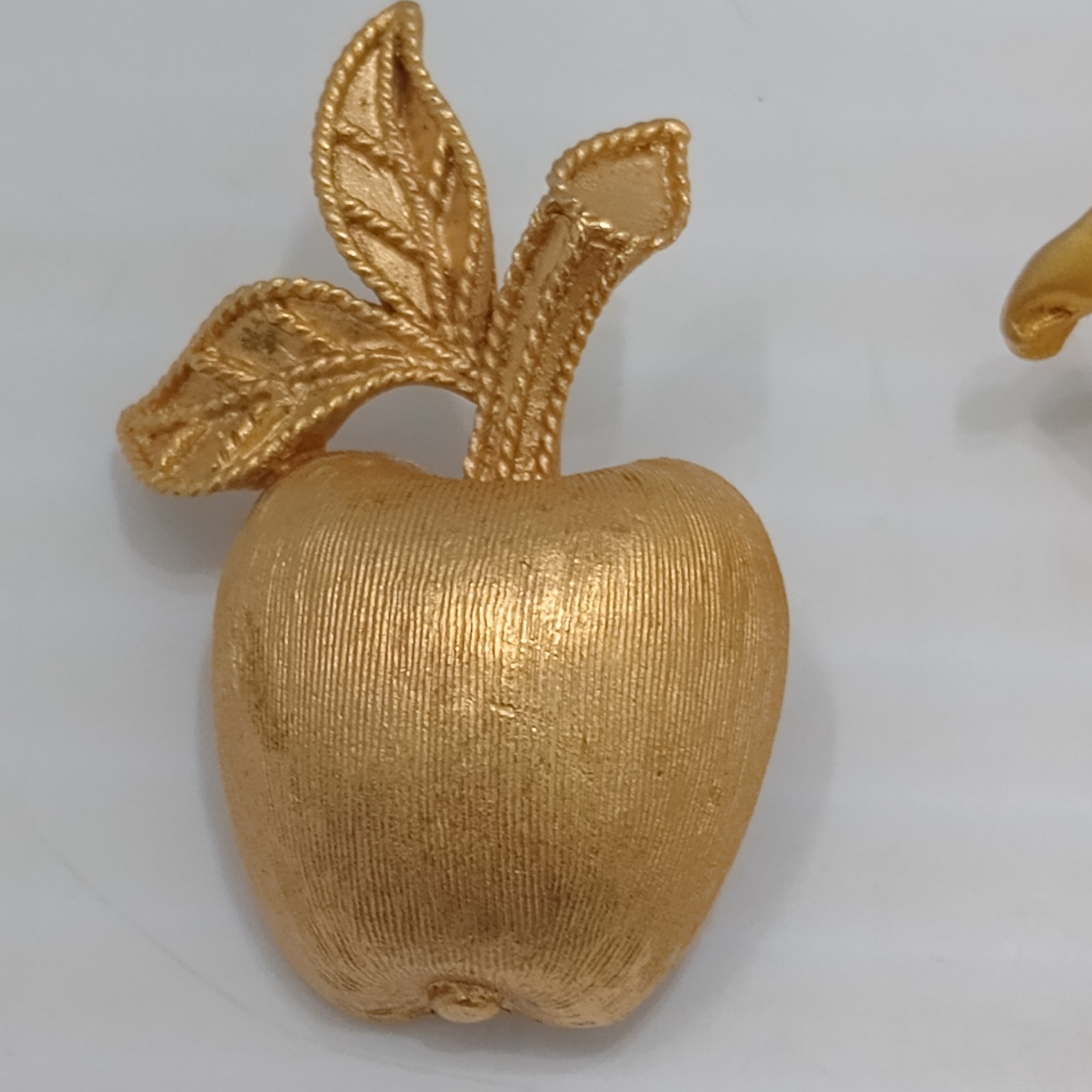 Lot 3 Vintage Gold Tone Brooches Avon Apple Angel Nativity