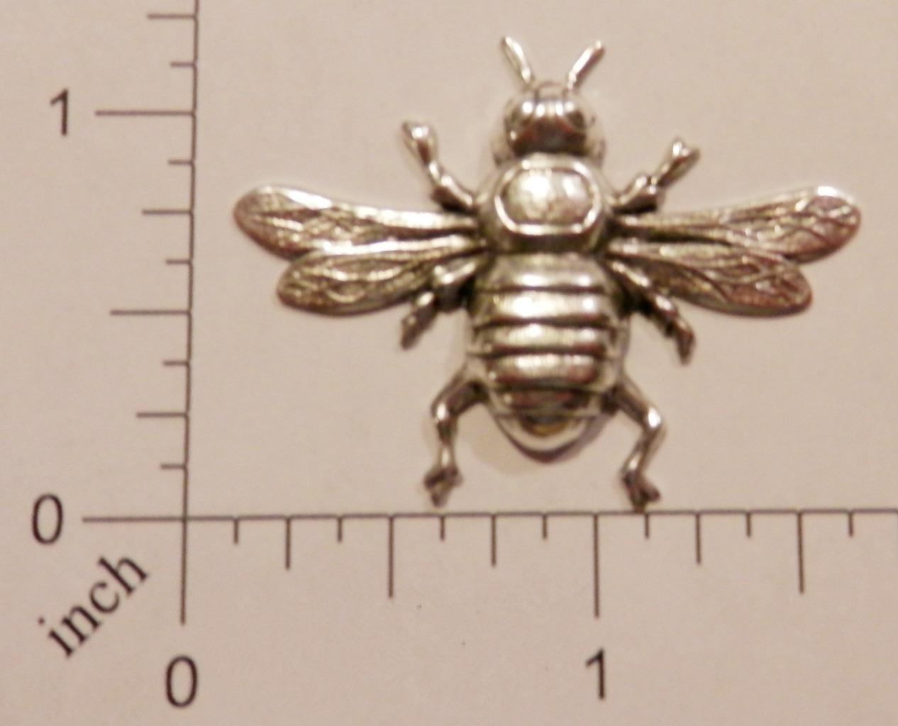 34264 Matte Silver Oxidized Large Victorian Bee Brass Jewelry Finding