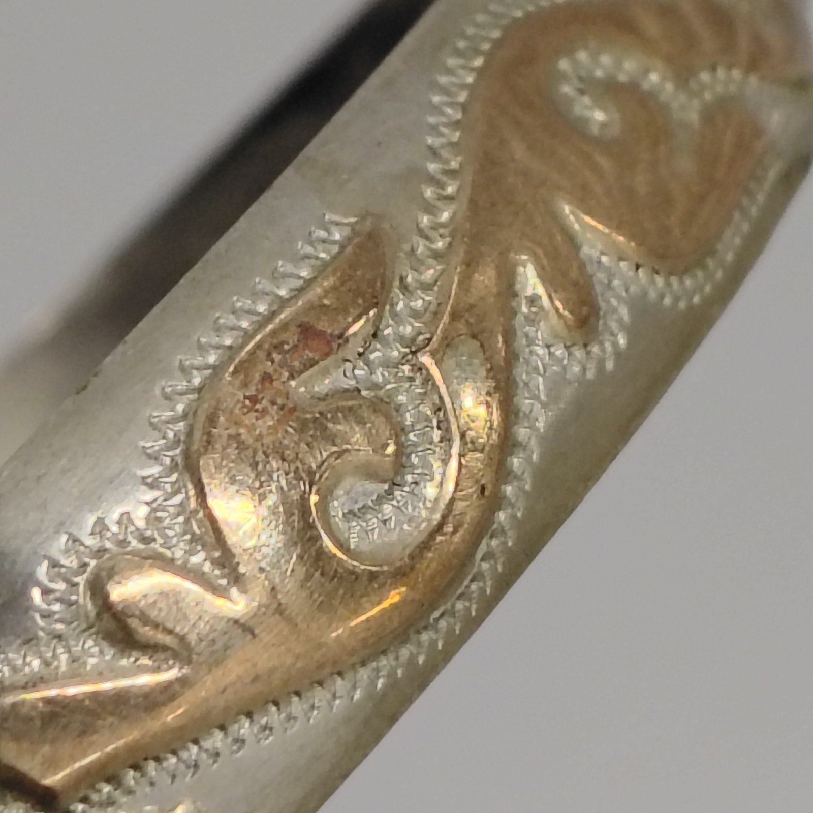 Vintage 925 Sterling Silver Gold Tone Scroll Wave Cuff Bracelet Textured 12.09g