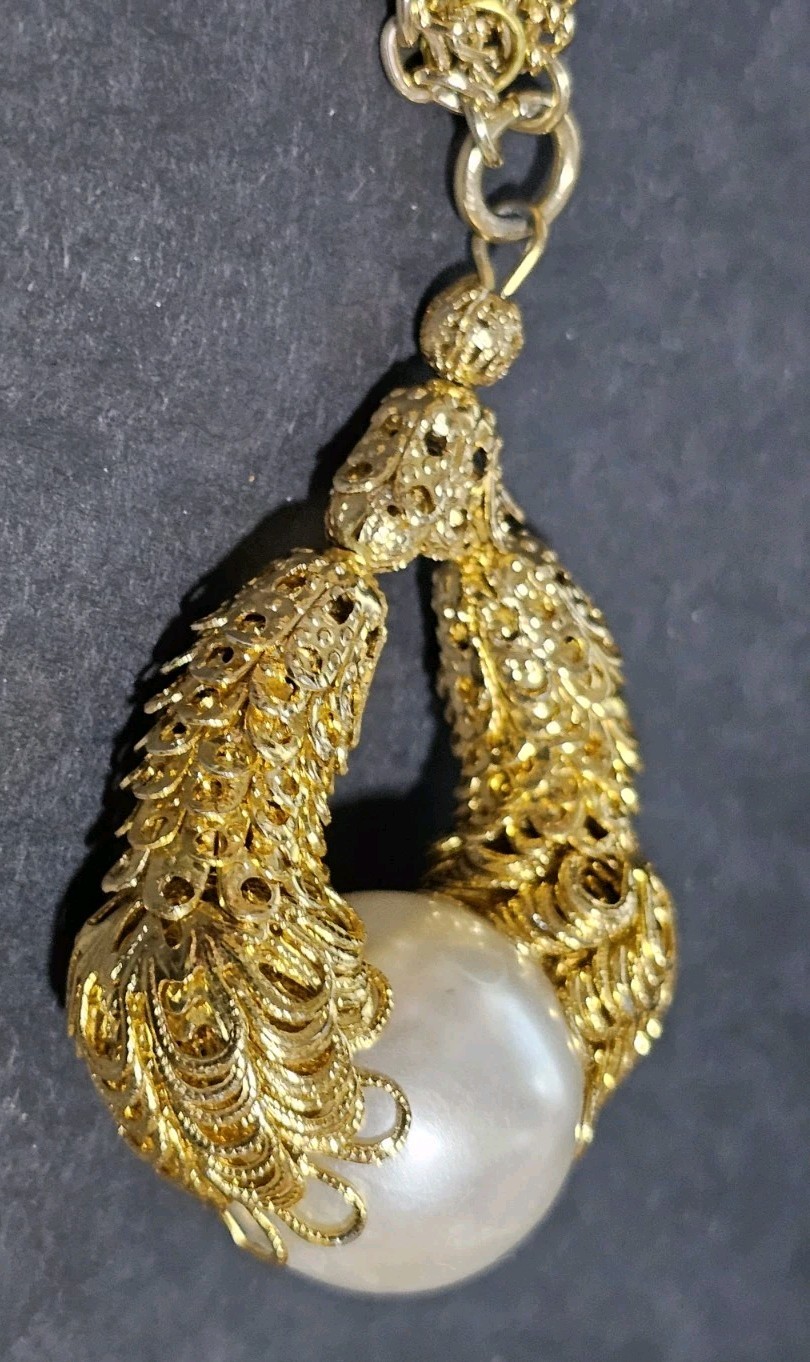 Estate Lot 5 Earth Tone Acrylic Lucite Shell Brass Accent Beaded Necklaces