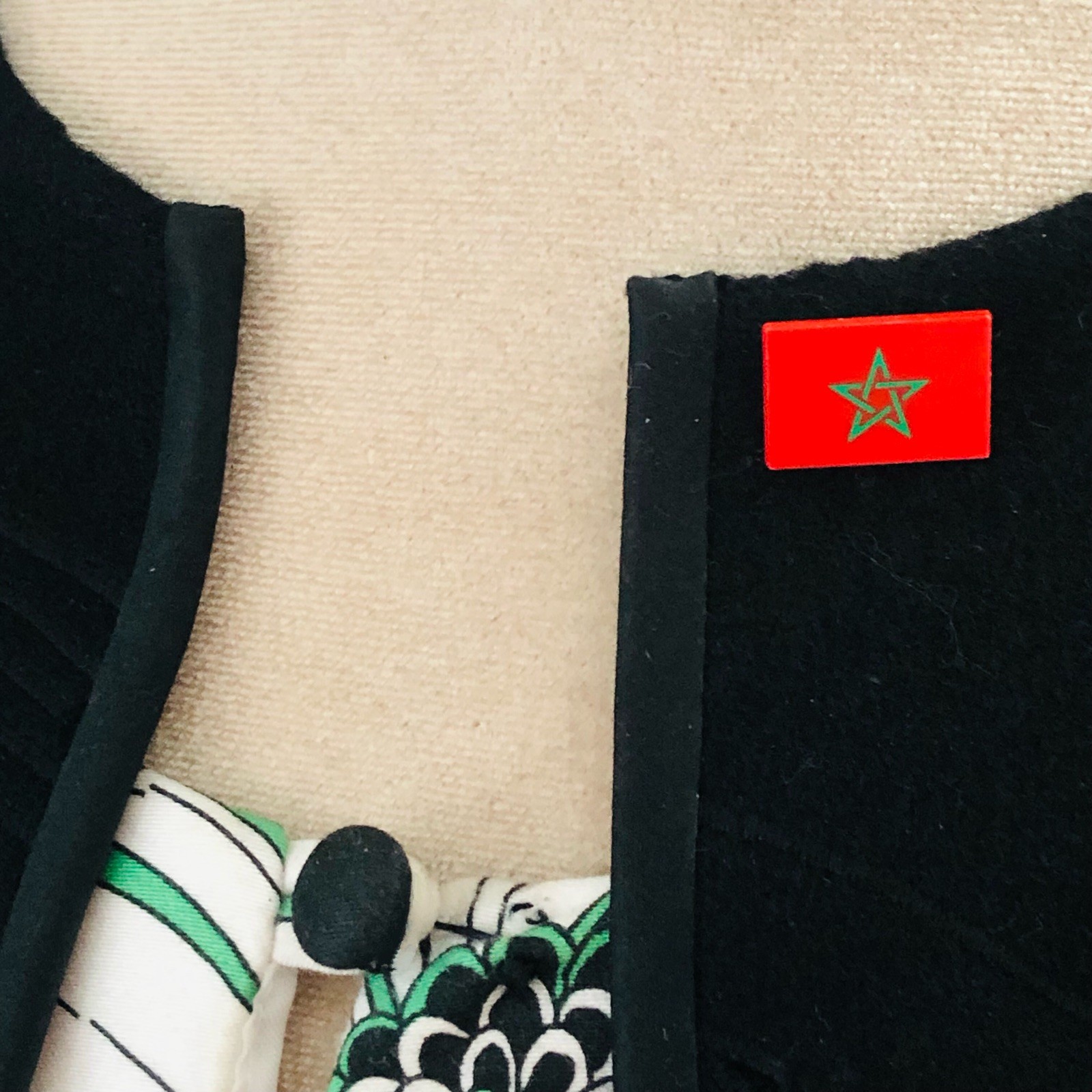 Ballou Morocco Moroccan Flag Lapel Tie Hat Pin Vintage Signed Jewelry Gift