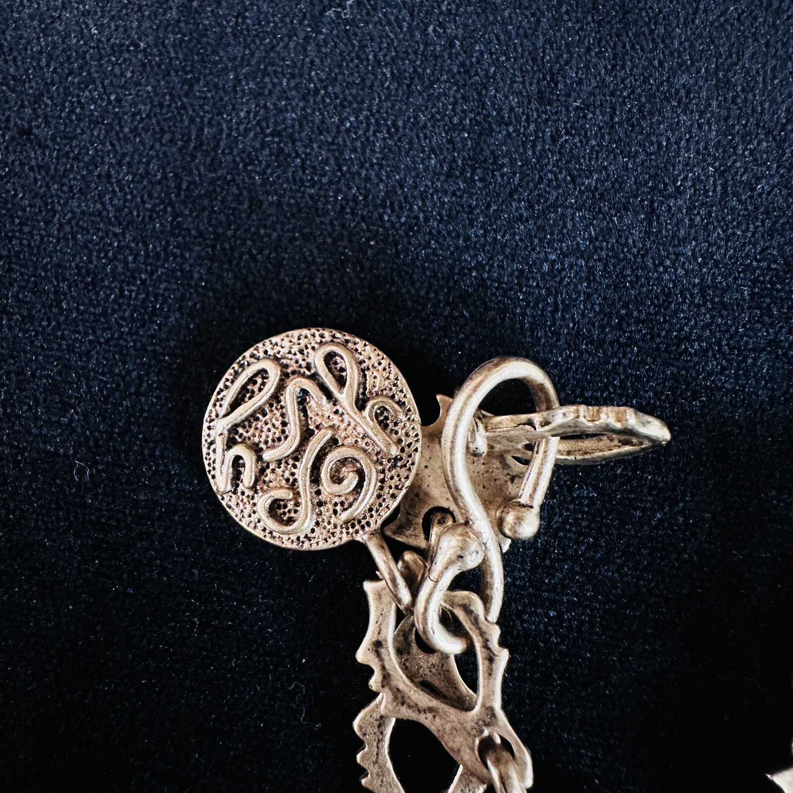Vintage Bohemian Articulated Fish Pendant Heavy Link Chain. Gypsy Hand Made