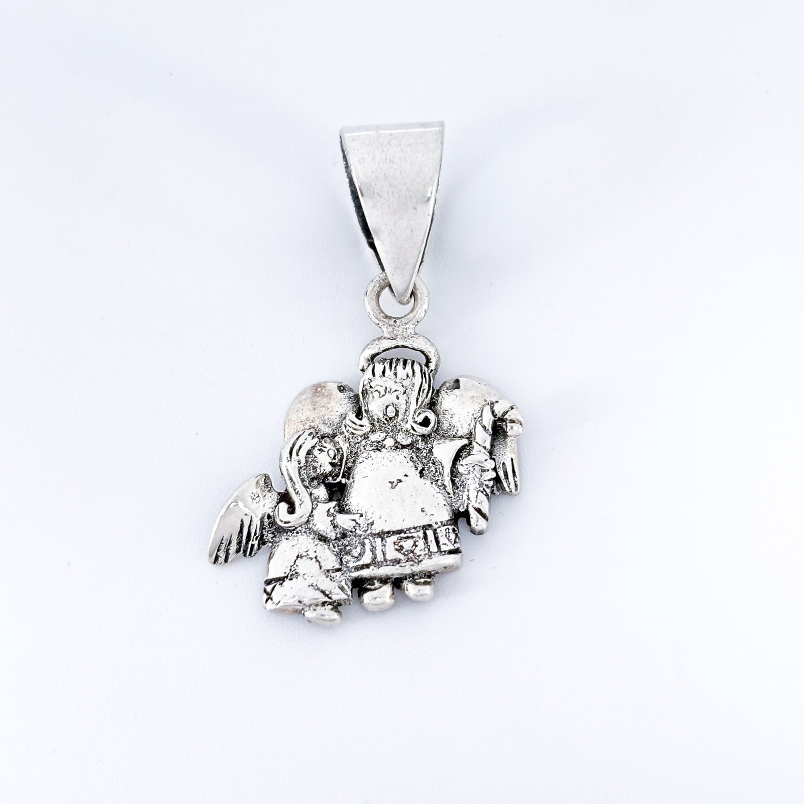Vintage Thailand Sterling Silver 925 Guardian Angel Pendant
