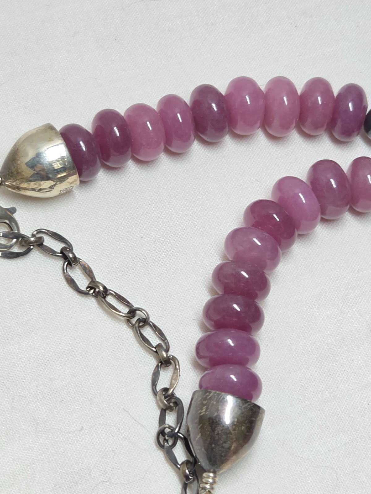 Jay King Amethyst Bead Necklace Sterling Caps