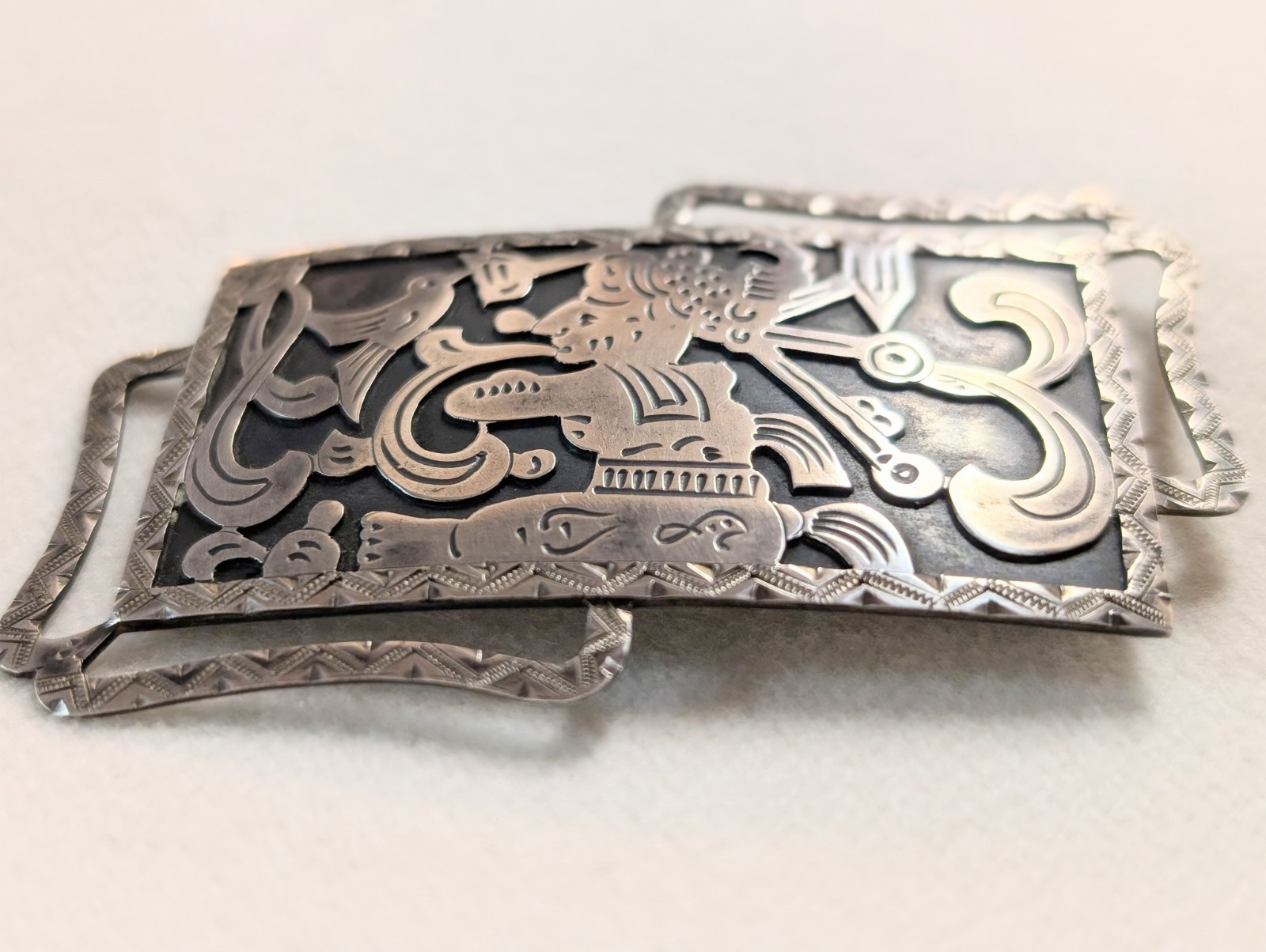 Vintage La Dama Guatemala Silver Brooch Sterling Quetzalcoatl Pin