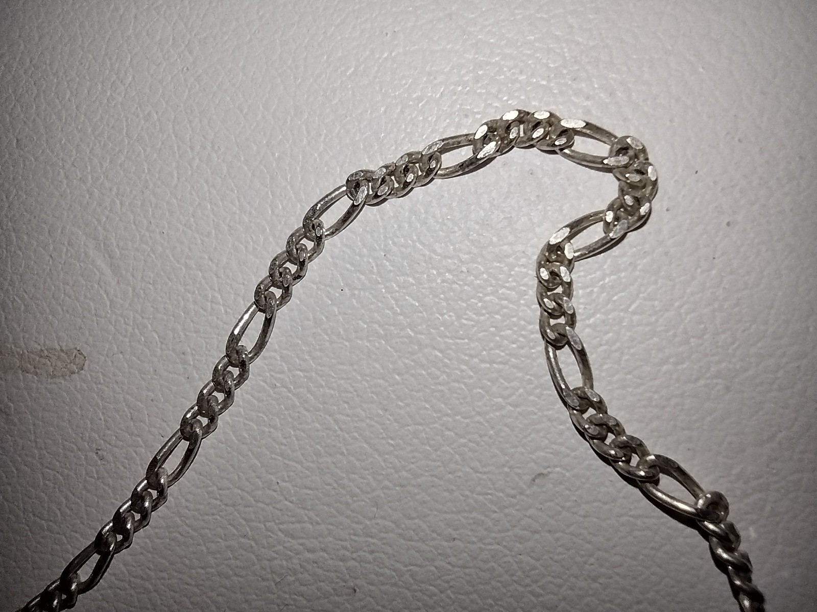 Vintage 925 Sterling silver Figaro Chain Anklet 10″ Italy 2.1mm Wide Chain
