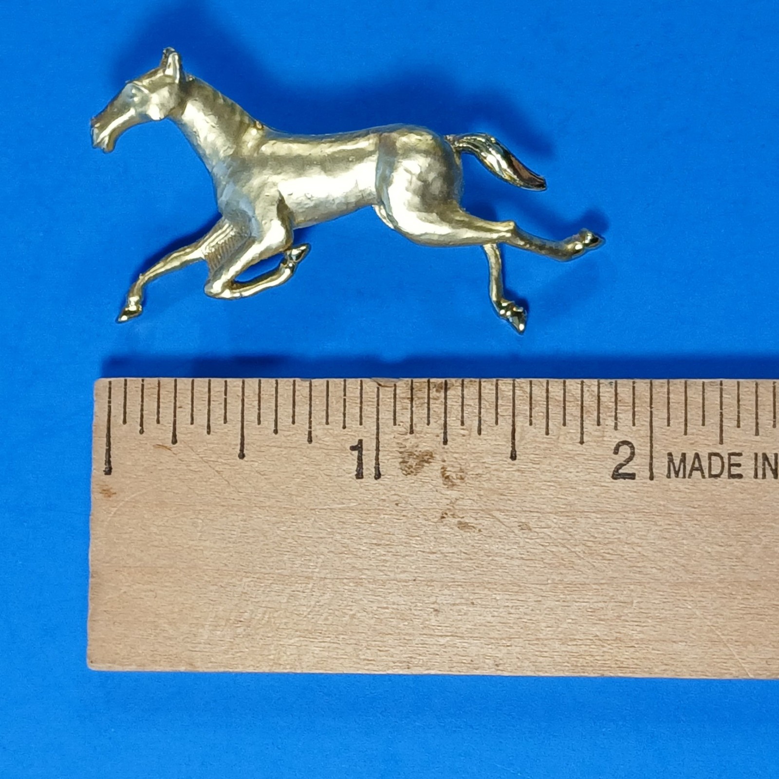 Horse Pins Brooches Running Gallop Brushed Satin Finish 2” Stallion LOT OF THREE