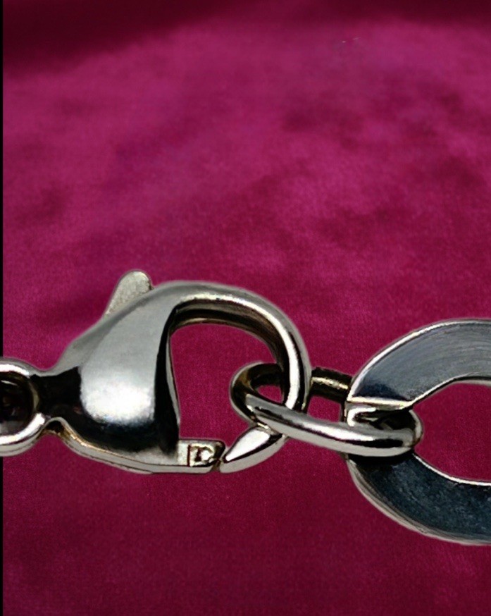 Vintage 925 Sterling Silver Flat Oval Cable Link Chain By PC 20”