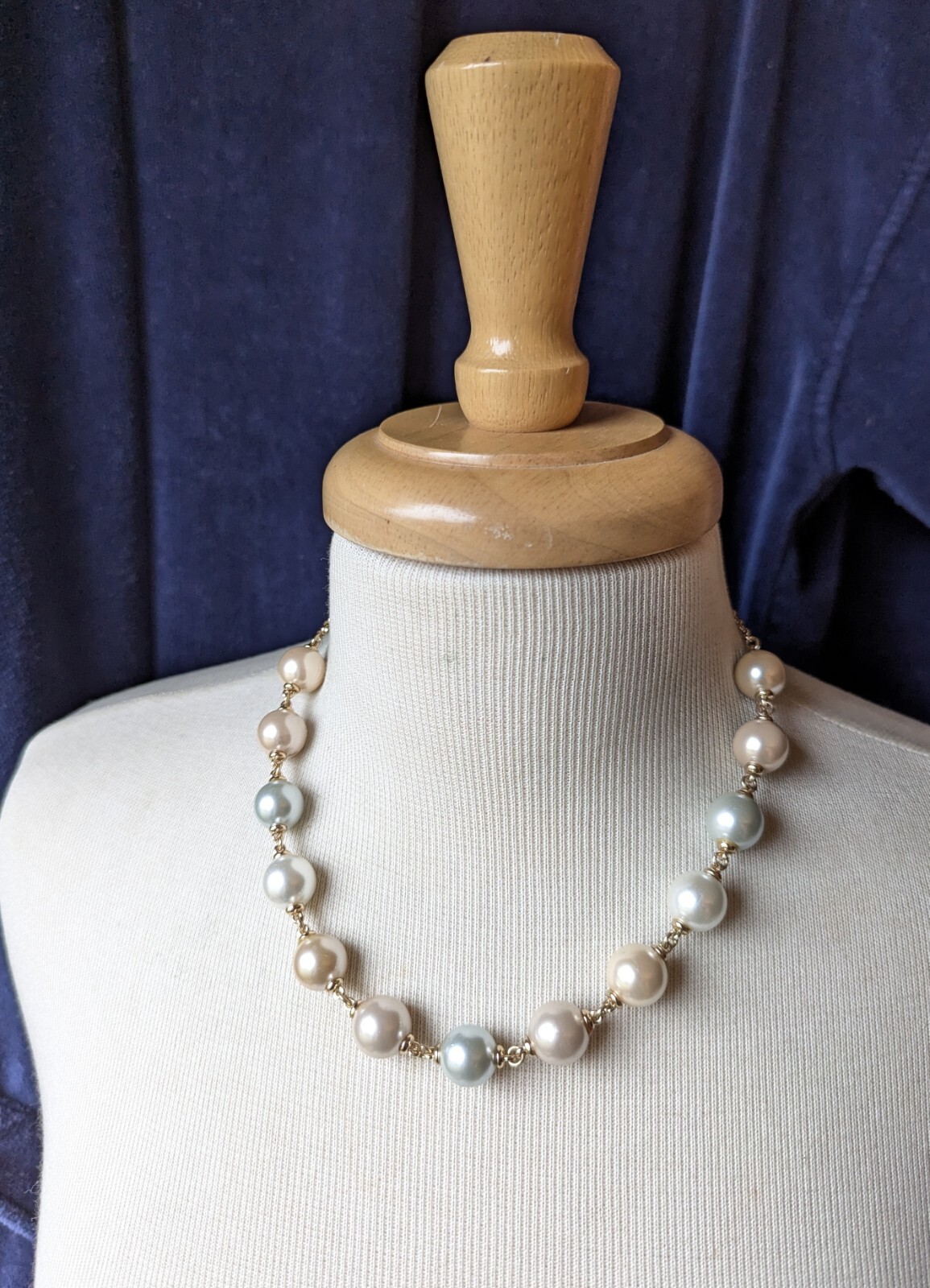 Classic MONET Chunky Multi Color Faux Pastel Pearl Choker 16″ Necklace