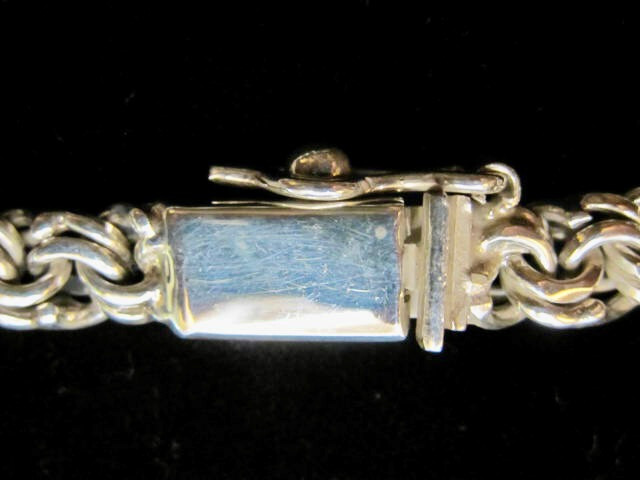NEW DOUBLE ROLO LINK STERLING SILVER CHAIN BRACELET 24.4 grm – 7.5″ TAXCO MEXICO