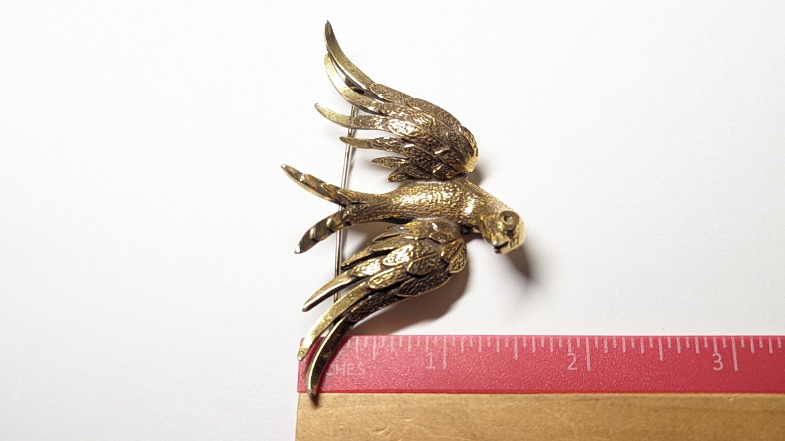 VINTAGE ZENTALL EAGLE BROOCH PIN SIGNED GOLD TONED