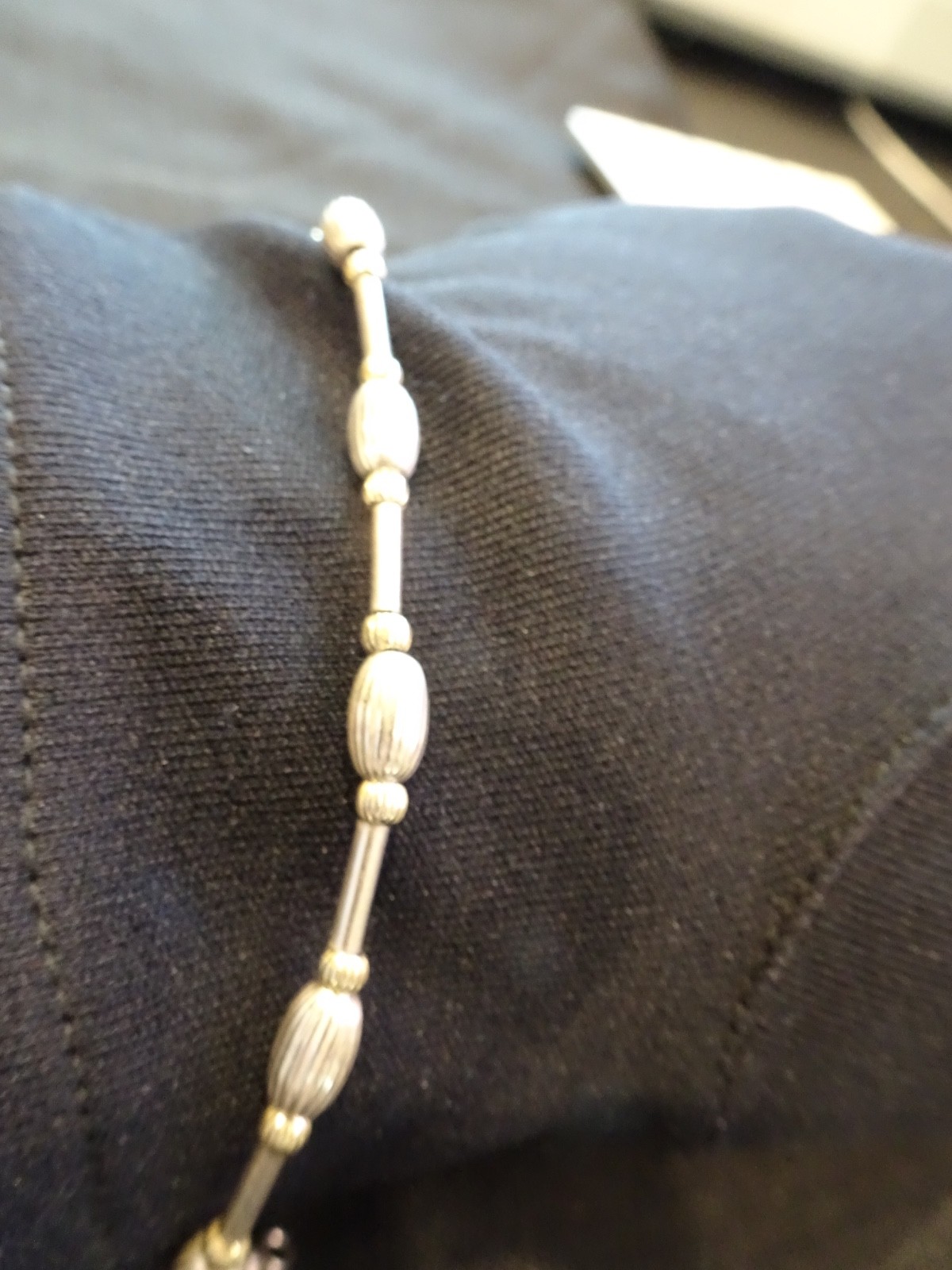 # 716-VINTAGE STERLING SILVER BEADED BRACELET-925-VERY DIFFERENT